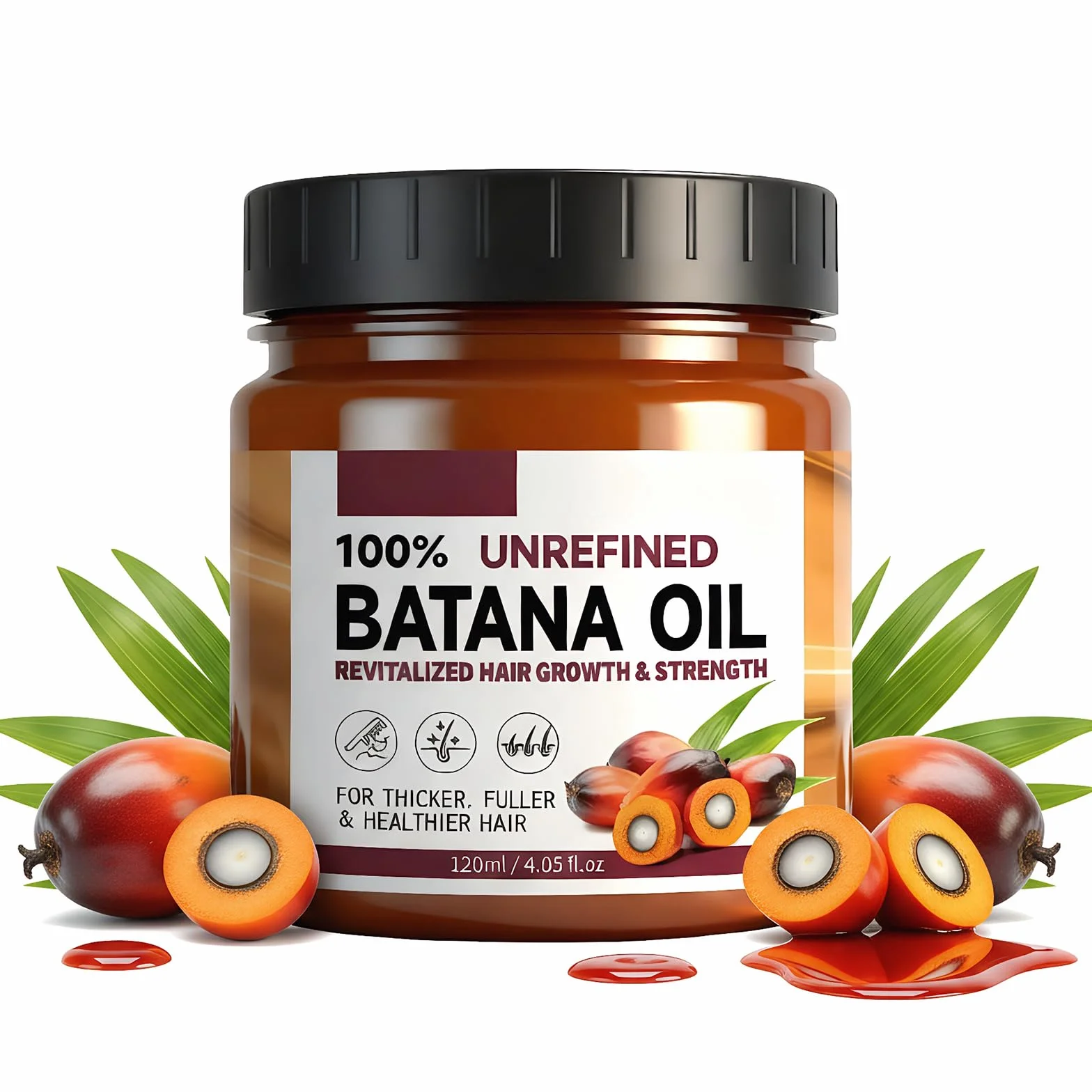 Huile de Batana Brute pour Cheveux 120 ml - Soin Nourrissant Capillaire Naturel