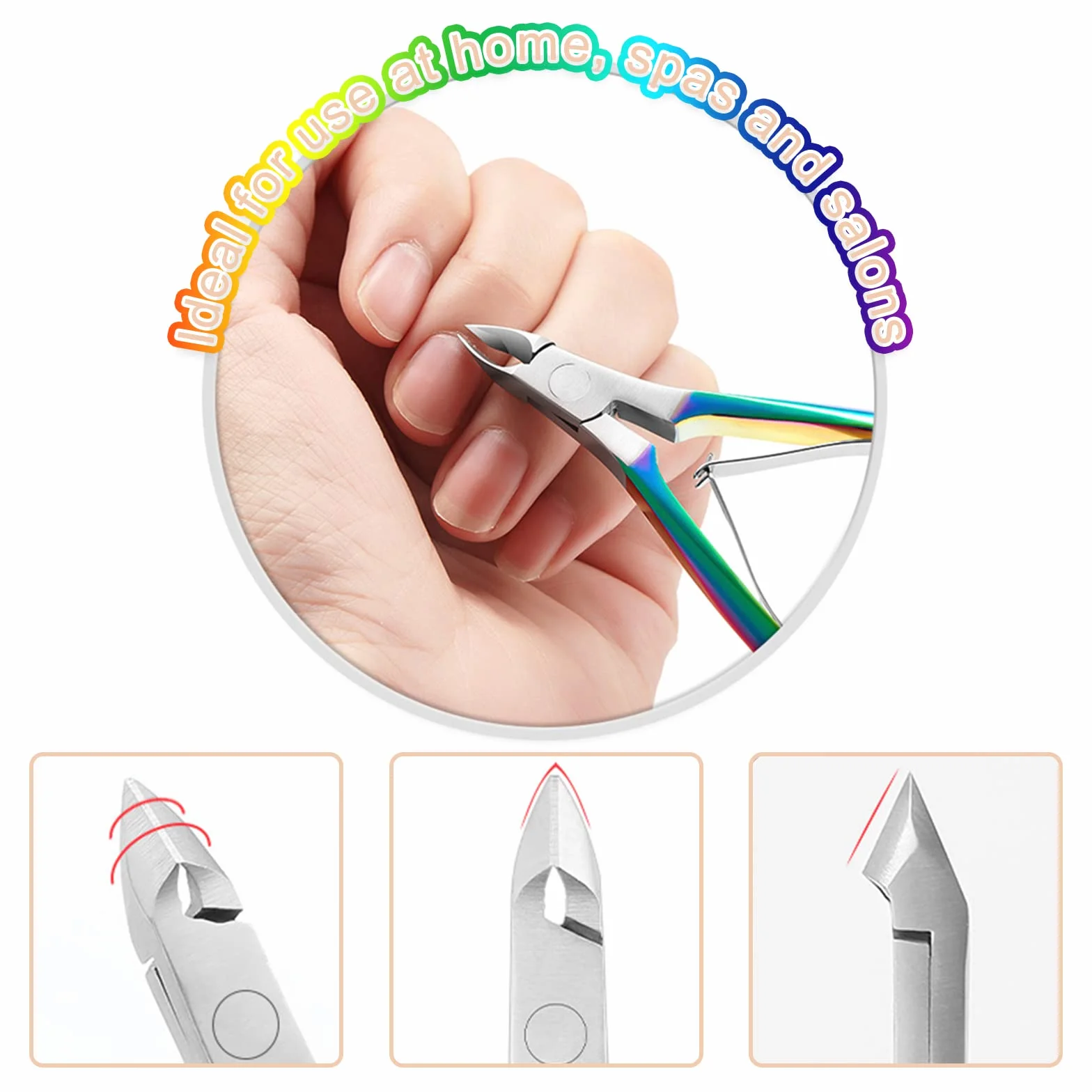 Sularpek Pince Cuticule Acier Inoxydable Trousse d'entretien des Cuticules 3 Pièces