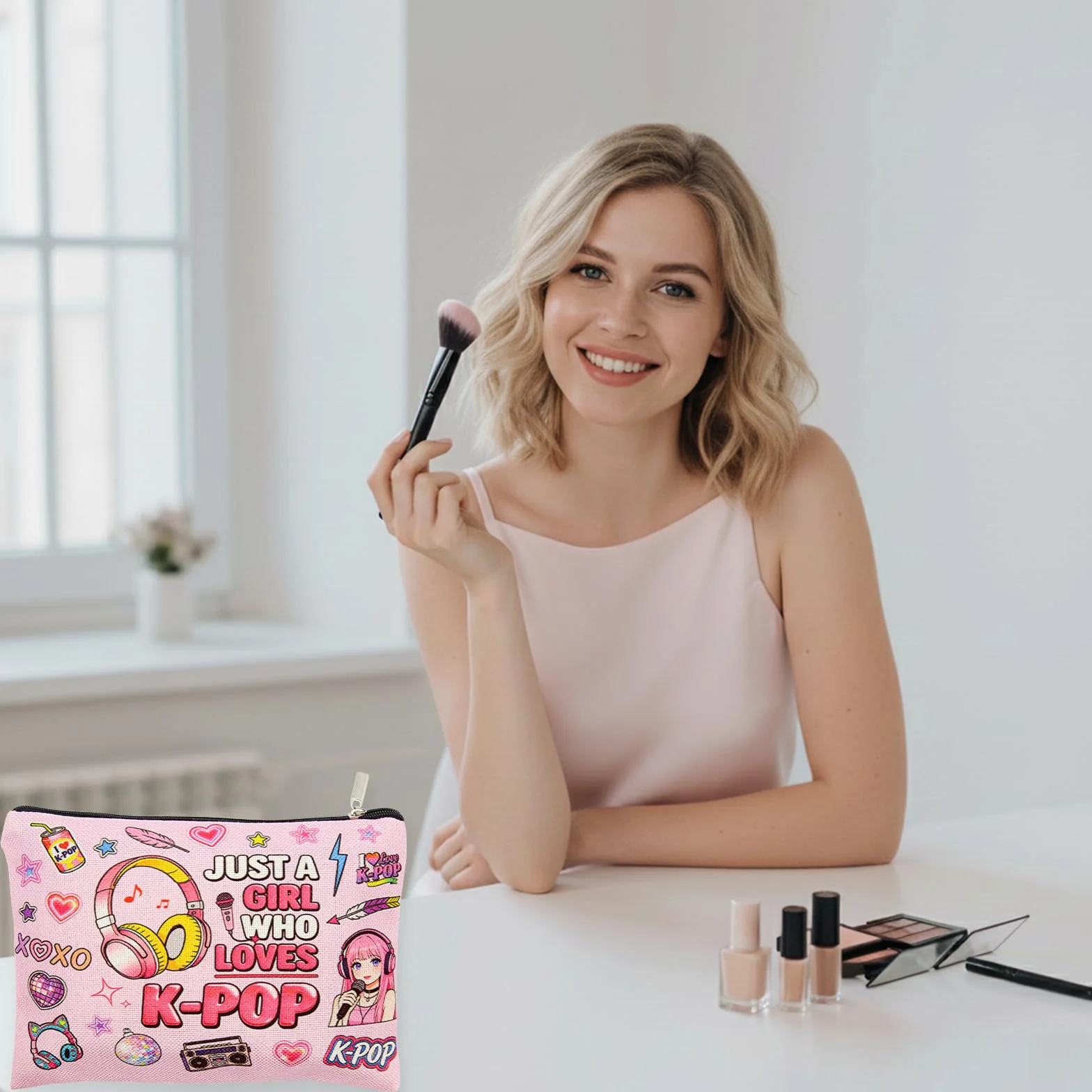 Trousse de Maquillage Kpop 1 pièce Cadeau Musical Filles Fans K-Pop