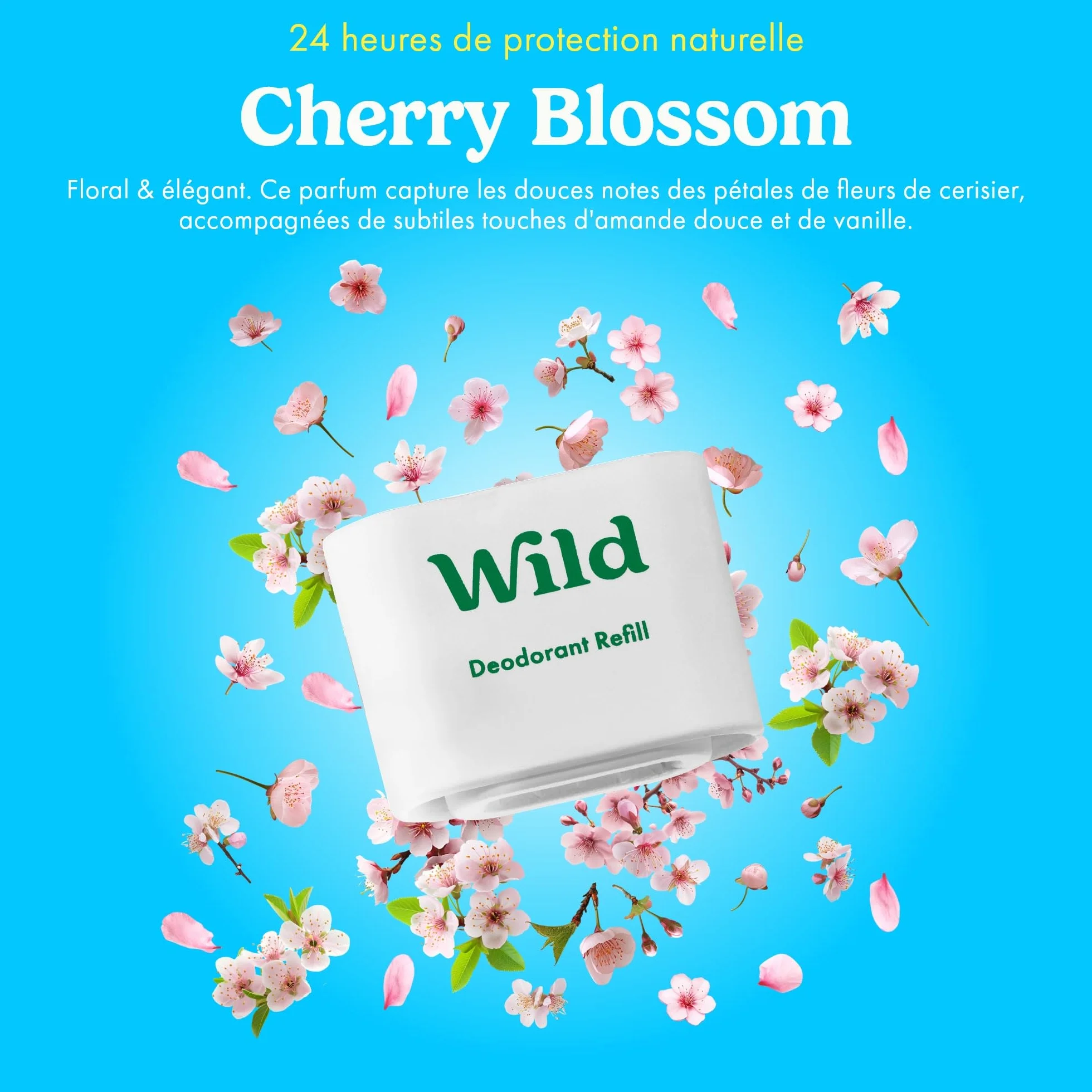 Déodorant Naturel Rechargeable Sans Aluminium Fresh Cotton Sea Salt Cherry Blossom Coconut Vanilla Protection Longue Durée