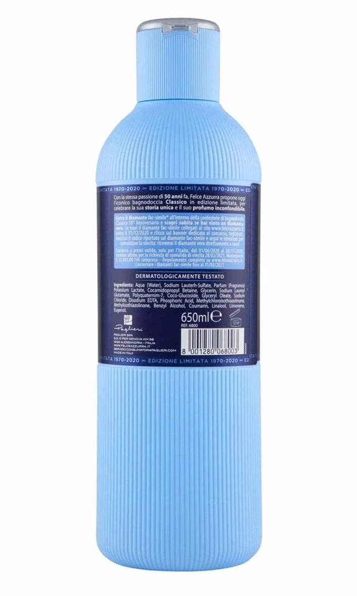 Felce Azzurra Bain moussant Original, 650 ml (Lot de 6)