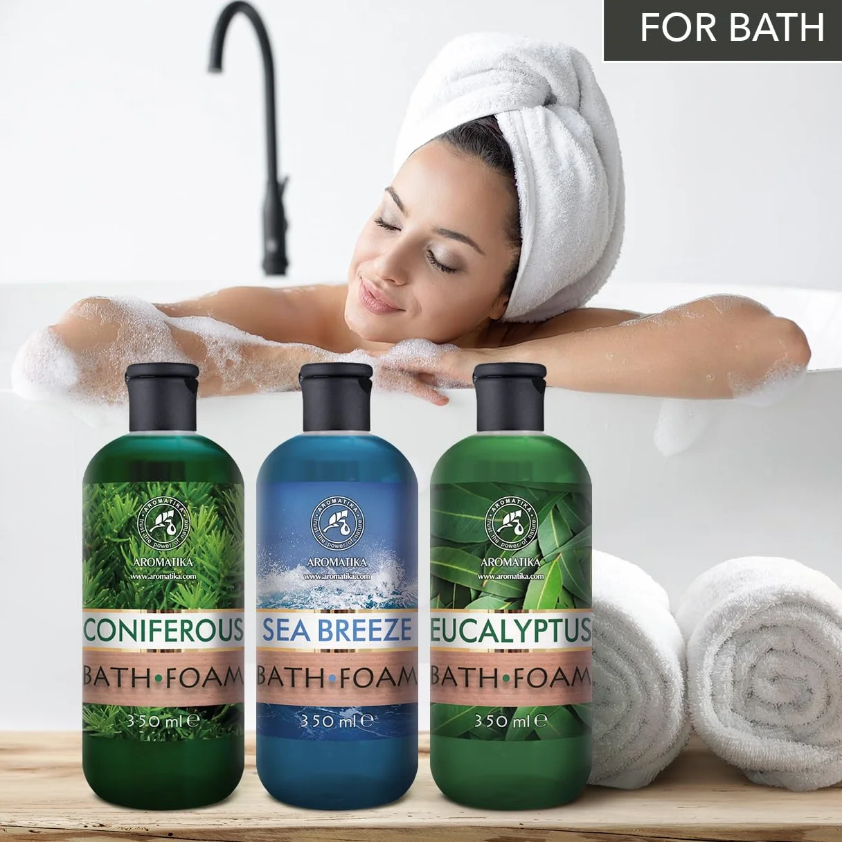 Mousse de Bain Set Conifères & Brise de Mer & Eucalyptus 3x350ml - Bath foam Calming - Soin du Corps - Beauté - Bain - Bien-Etre - Détente - Aromathérapie - Spa - Bains Moussants - Bath foam