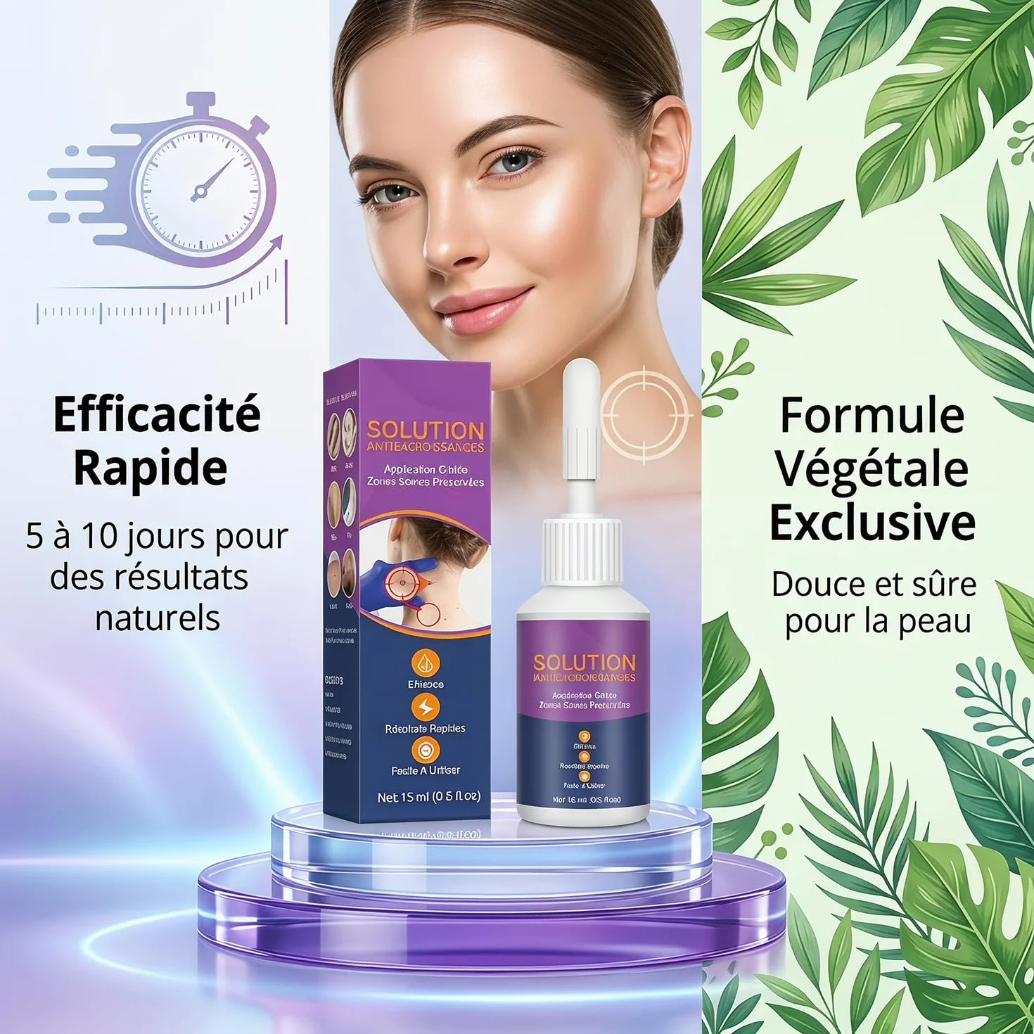 Verrue Plantaire - Liquide Anti-Verrues Doux et Rapide, Formule Végétale, élimine les verrues communes et plantaires