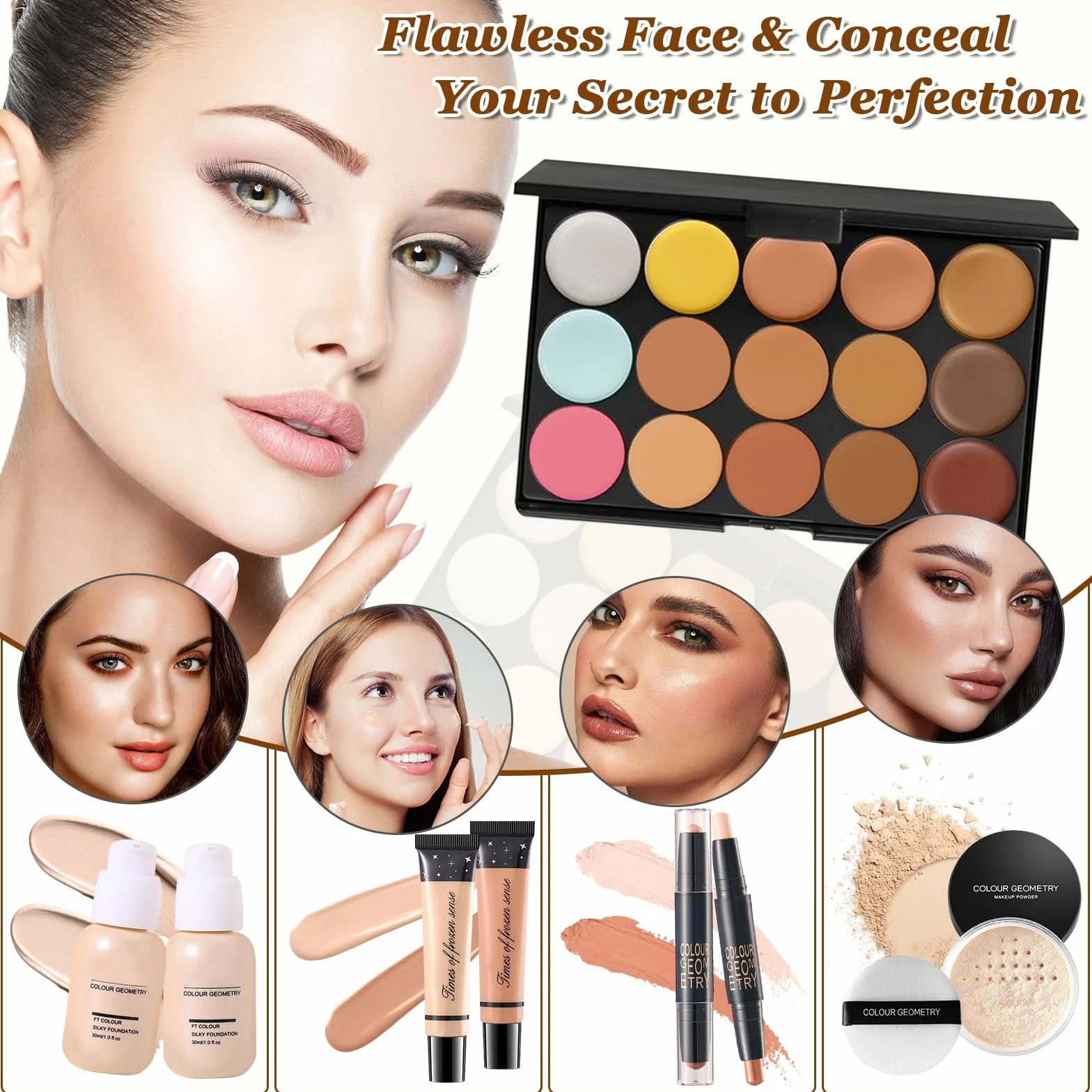 Coffret Maquillage Femme, Kit Maquillage Professionnel Complet, Coffret Cadeau Maquillage Ado Fille avec Palette de Fards à Paupières Fond de Teint Gloss à Lèvres Anti-Cernes Eyeliner Mascara