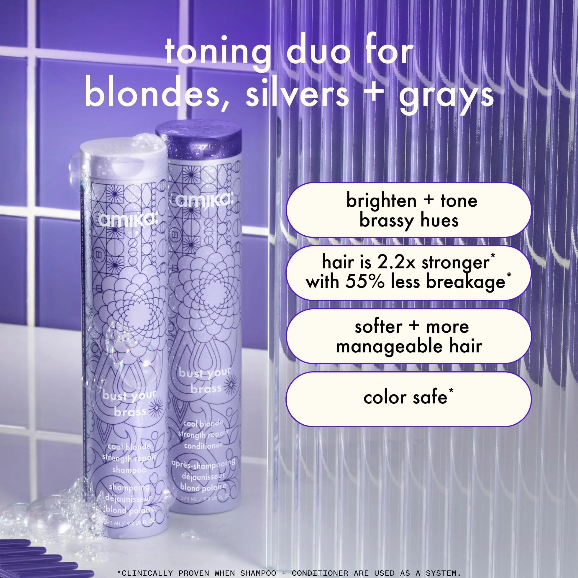 Amika BUST YOUR BRASS Cool Blonde Bond Repair Conditioner 60ml