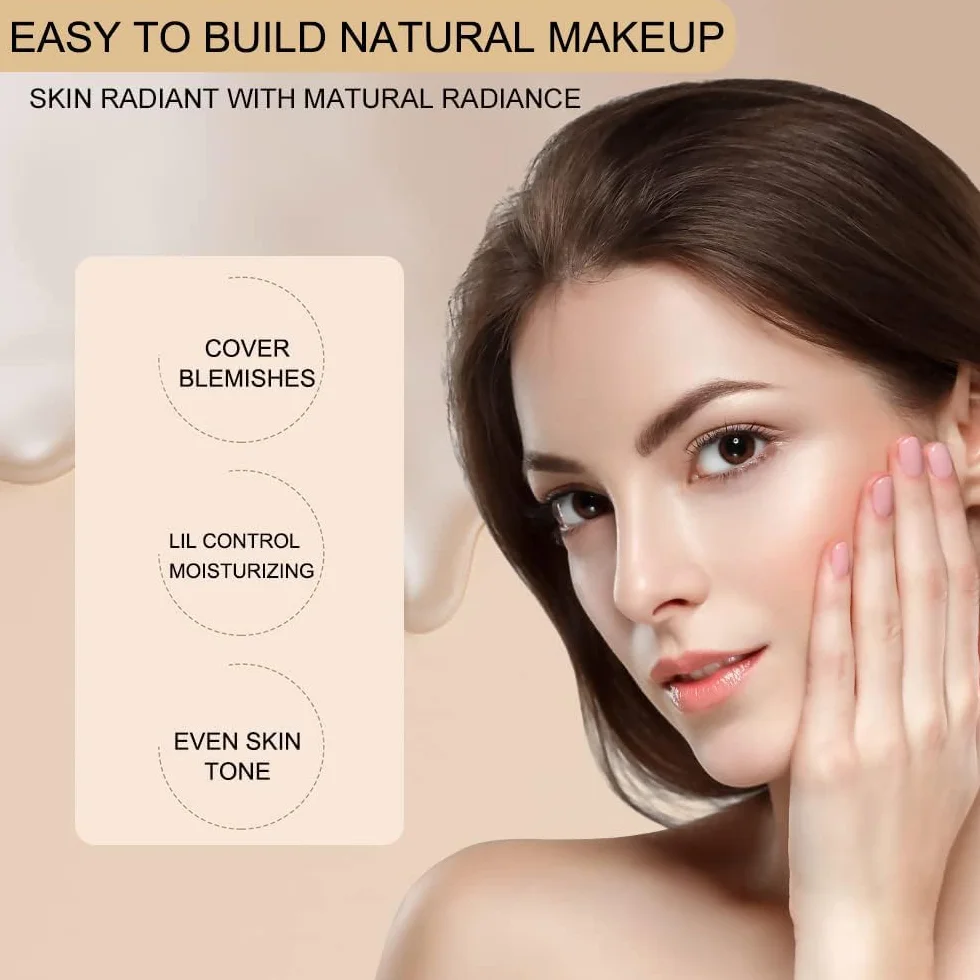 Crème CC Air Cushion Tête de Champignon Fond de Teint Cushion BB Maquillage Correcteur Visage et Cou Teint Uniforme Naturel