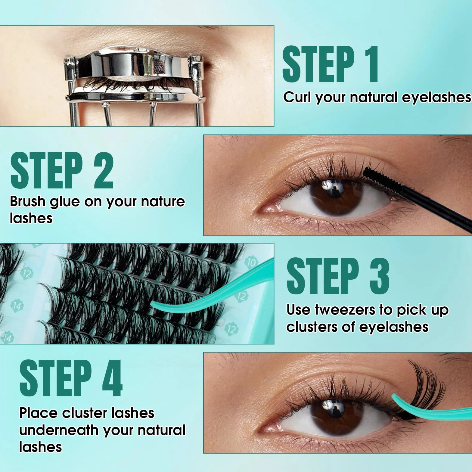 GEMERRY Faux Cils Individuel 60D 80D 100D Extension Cils Bouquet Volume Russian Cluster Lash D Curl 8-16mm