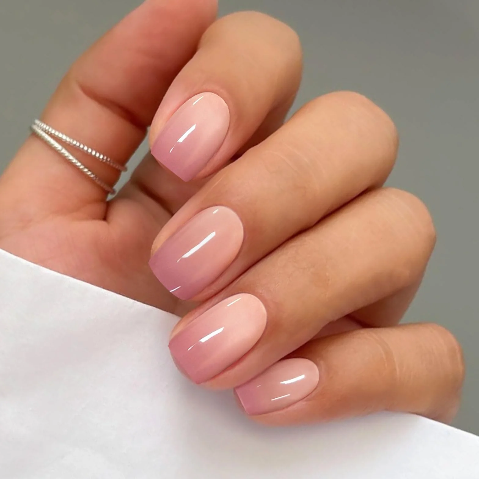 Autocollant Ongles Gel UV Dégradé Rose Nail Art Stickers Semi-durci Deco Ongle Design Manucure