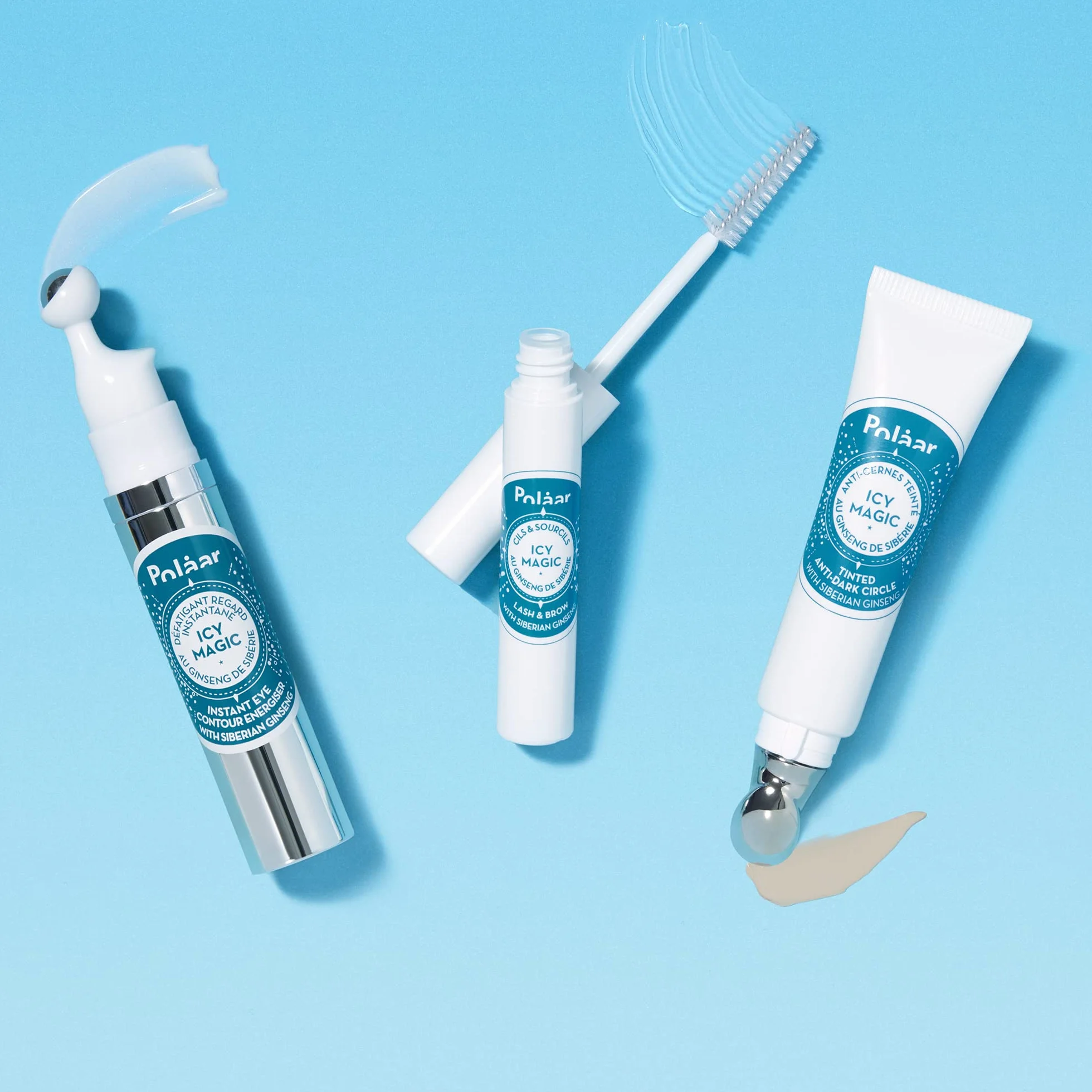 Polåar Roll-On Défatigant Regard Instantané Icy Magic Ginseng Sibérie Soin Contour des Yeux Bille Glacée Anti-Cernes Anti-Poches 92% Naturel Vegan Made in France 10ml