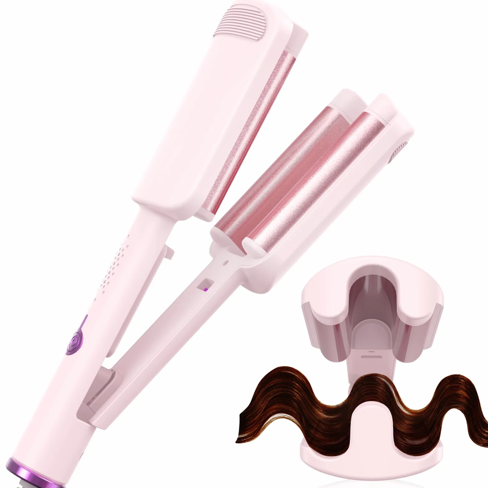AISEELY Boucleur a Cheveux 3 Tete, 32MM Fer à Friser-Grandes Boucles, 4 Températures Réglables, Anti-Brûlure, Convient aux Débutants,Fer a Friser Boucler pour Cheveux Longs Courts, Styliseur de Vagues