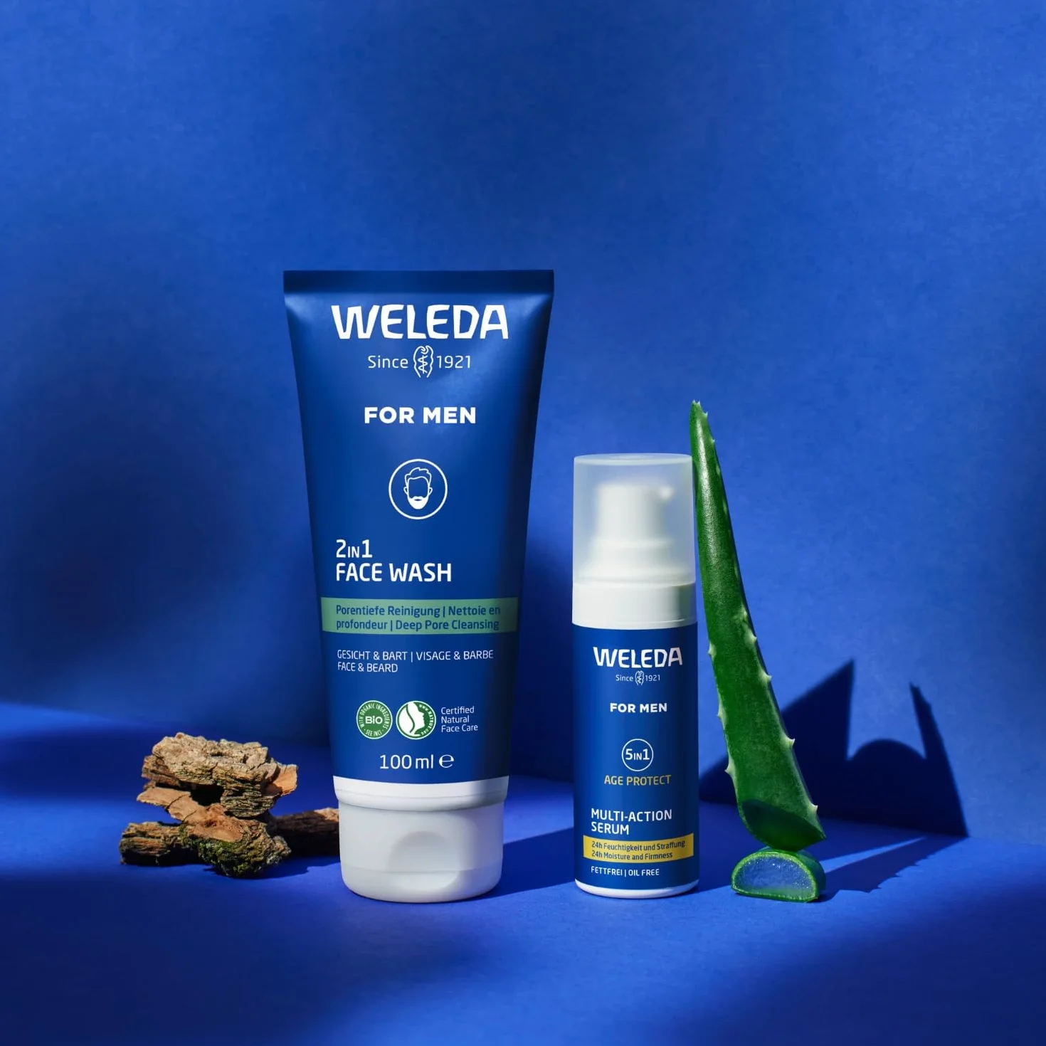 WELEDA Gel nettoyant 2en1 visage et barbe Homme 100 ml