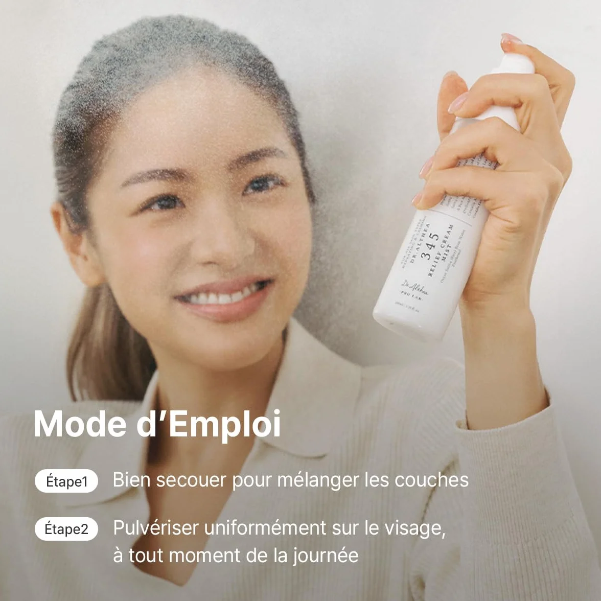 Dr.Althea 345 Relief Cream Mist | Brume Visage Hydratante à l’Extrait de Riz | Soin Apaisant pour Peaux Sensibles | Cosmétique Coréenne Vegan, 100ml