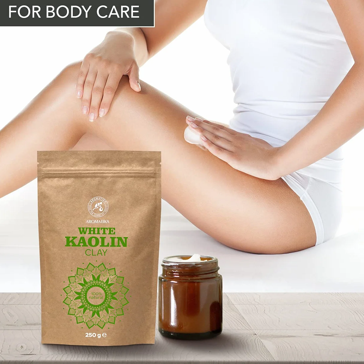 Argile Kaolin Blanc 250g - Argile Blanche - Poudre Argile de Kaolin Blanche Pure et Naturelle - Purifiante et Tonifiante pour Visage et Cheveux - Argile Blanche Poudre pour Masques et Gommages
