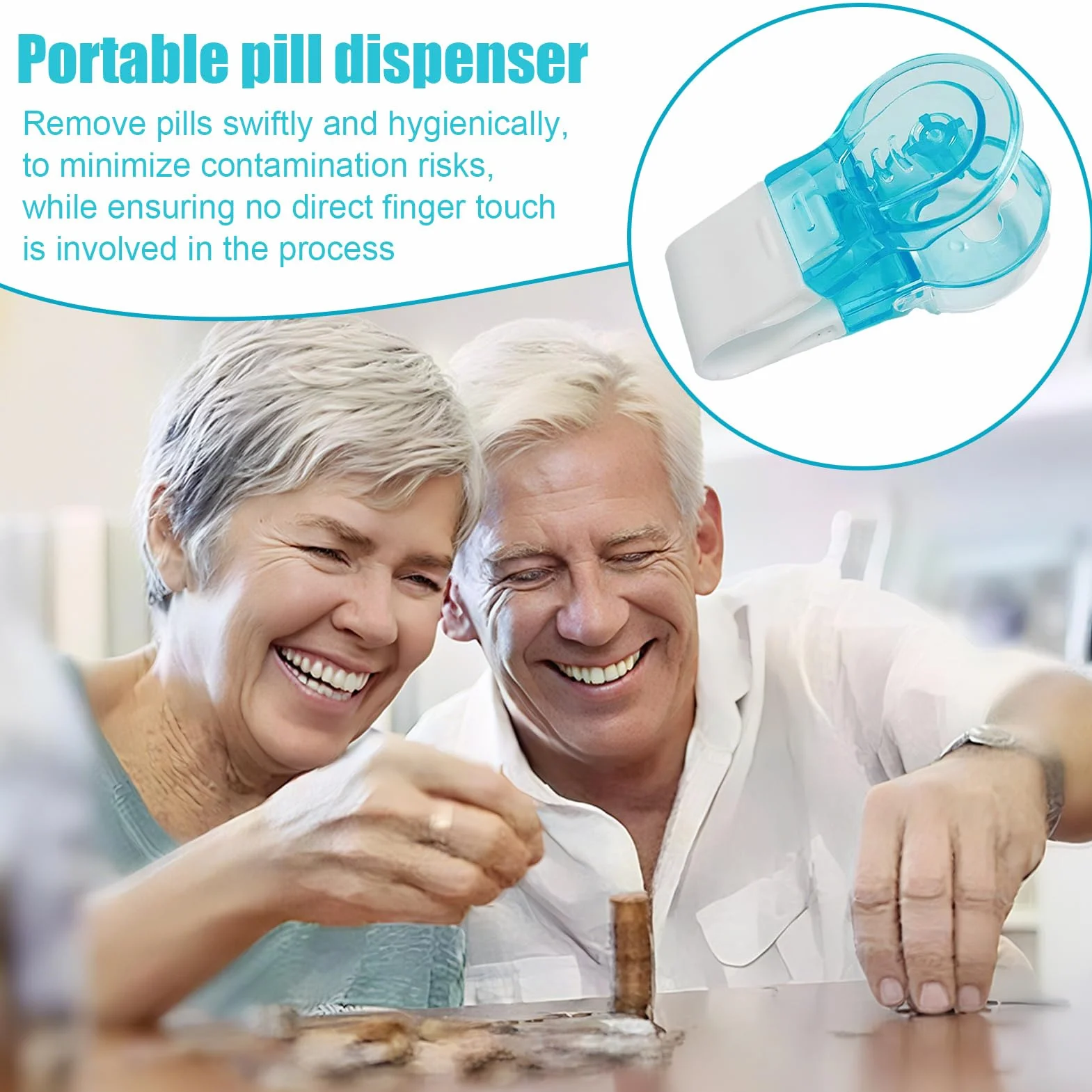 Extracteur de pilules PVC 7,5 x 3 cm, outil compact et léger pour retrait hygiénique