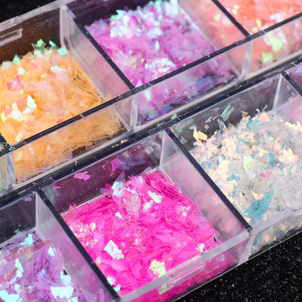 Paillettes Nail Art Flakes Holographiques Poudre à Ongles