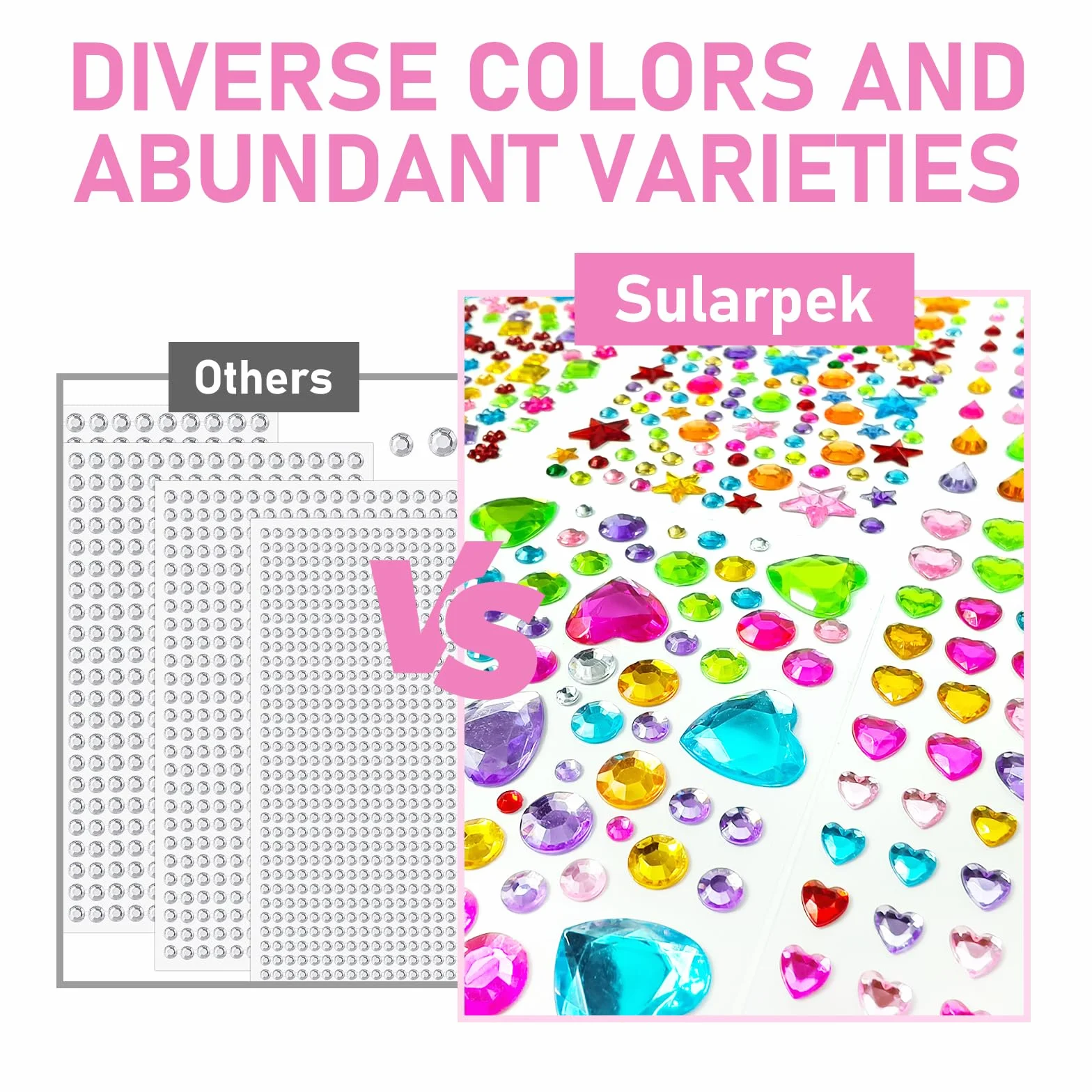 Sularpek 3822 Pcs Strass Autocollants Visage Maquillage Multicolores DIY Artisanat