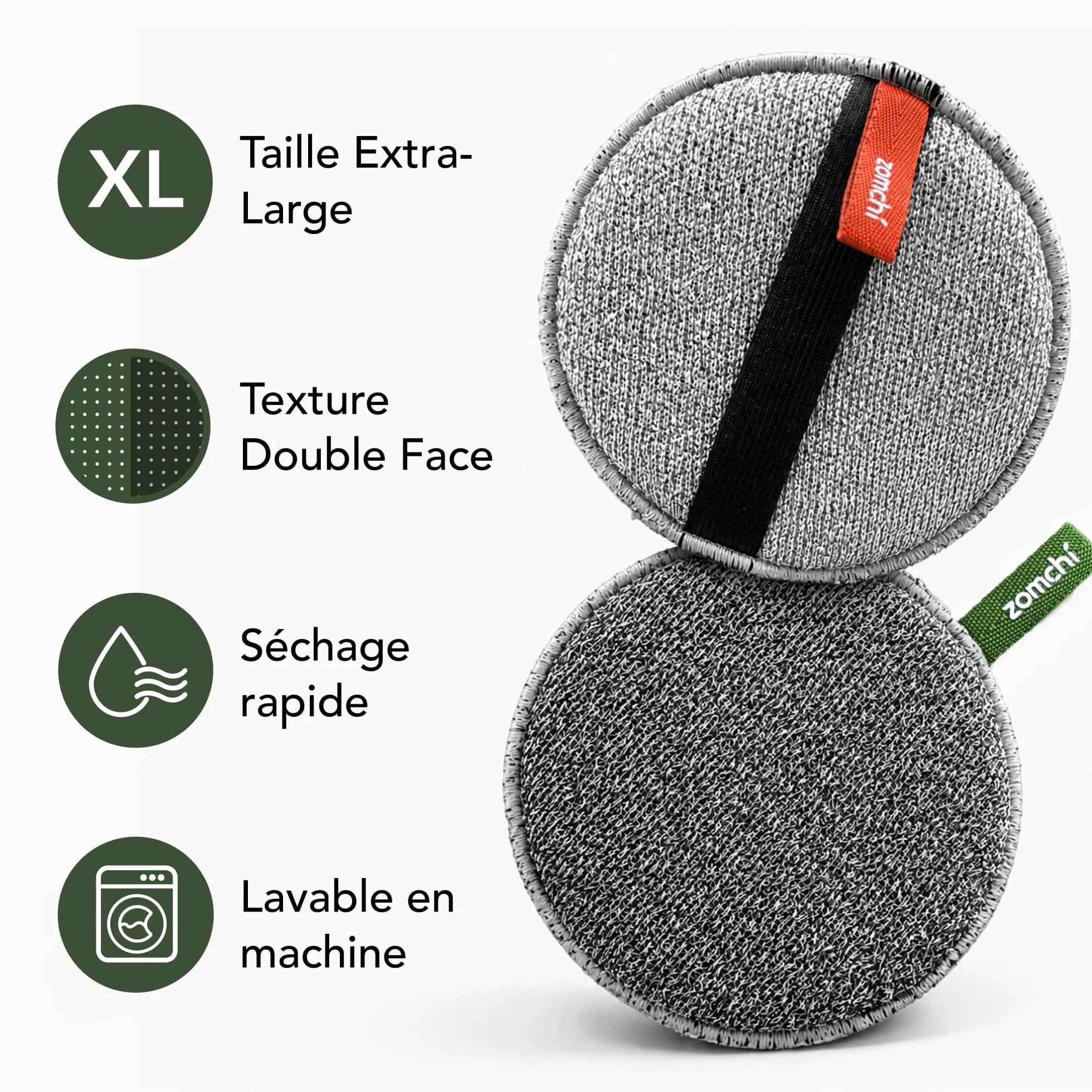 Éponge Exfoliante Corps Double Texture Lot de 2 ZOMCHI