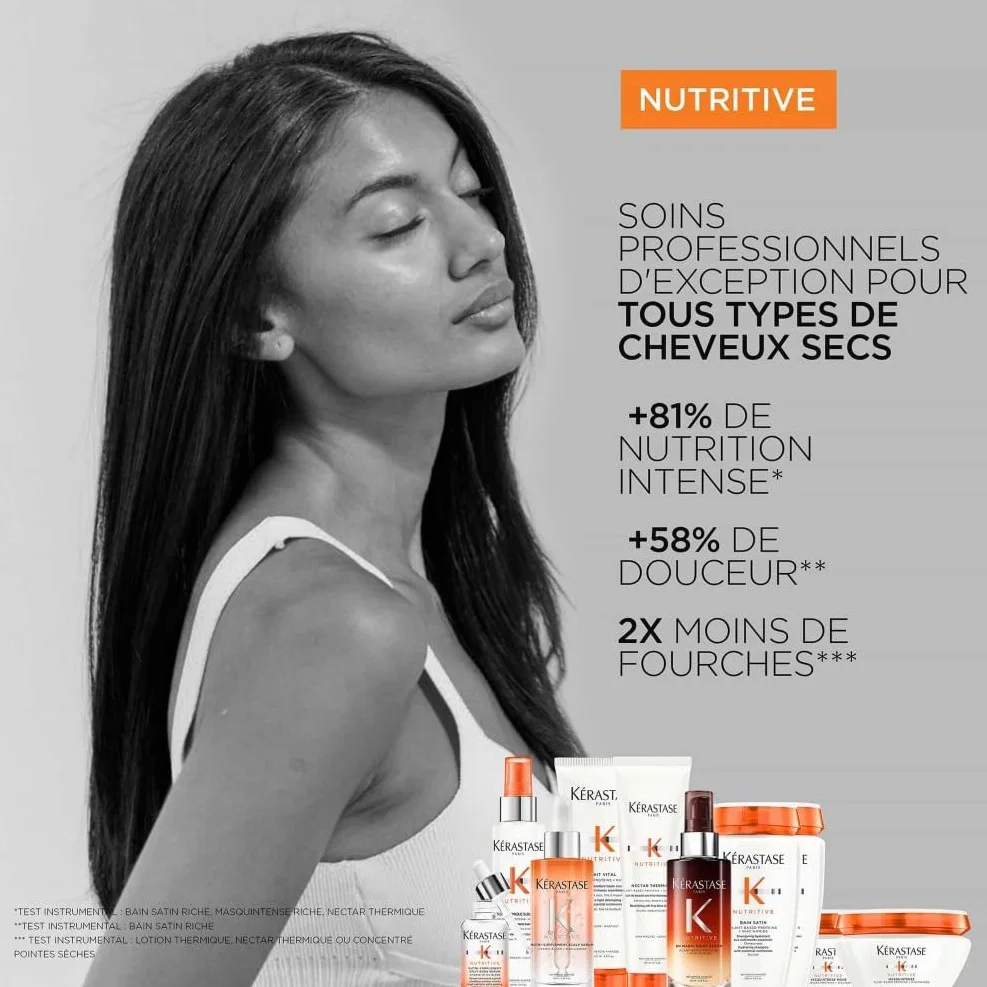 KÉRASTASE Nutritive - Lotion Thermique Sublimatrice - Spray Thermoprotecteur & Démêlant - Niacinamide, Protéines Végétales & Lipides Nourrissants - Cheveux Secs à Très Secs, Fins à Moyens - 150 ml