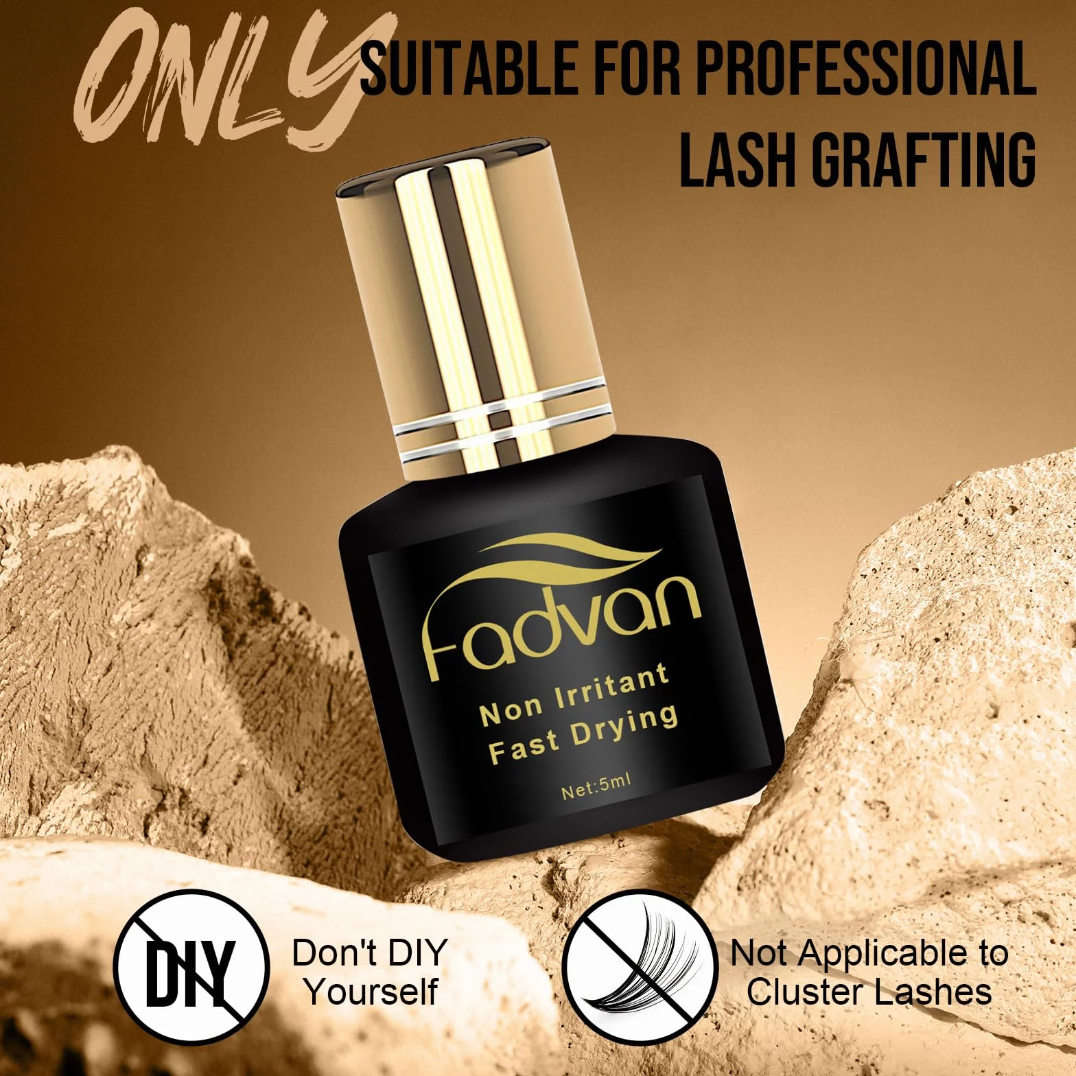 FADVAN Colle Extension de Cils Adhésif Hypoallergénique Séchage Rapide 5ML