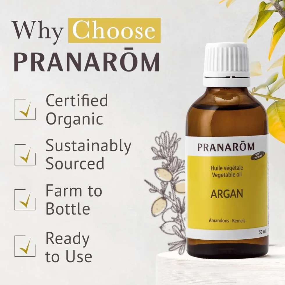 Pranarôm Argan Bio Huile Végétale 50 ml Anti-Age Réparatrice