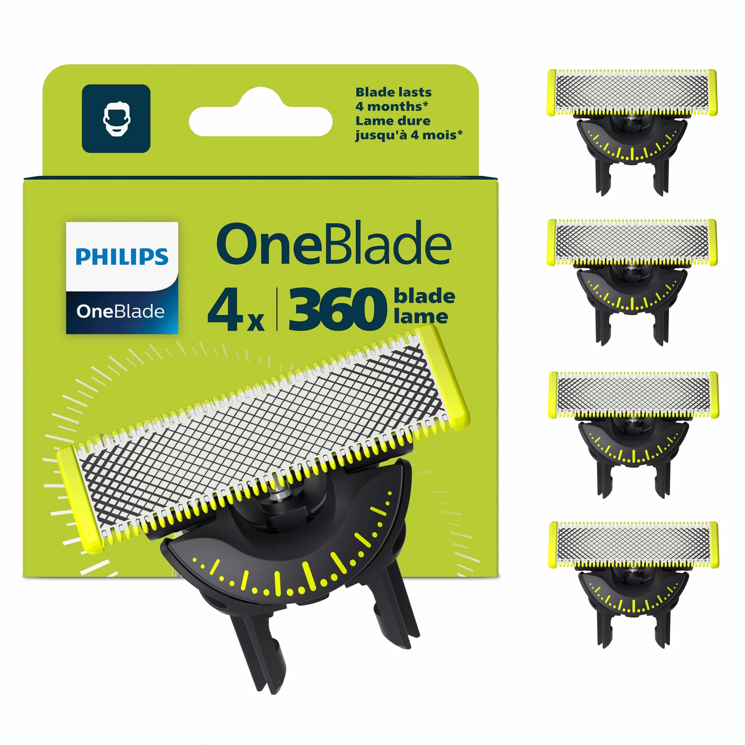 Philips OneBlade 360 lames de remplacement QP440/50 pack de 4