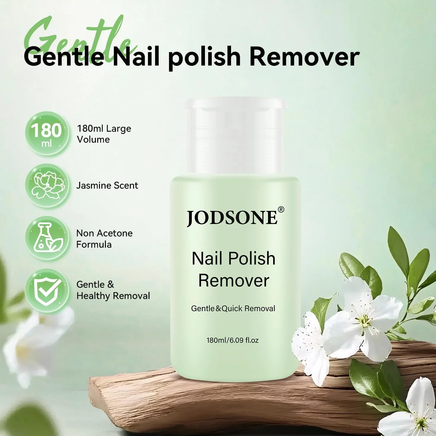 JODSONE Dissolvant pour vernis à ongles sans acétone 180 ml parfum jasmin