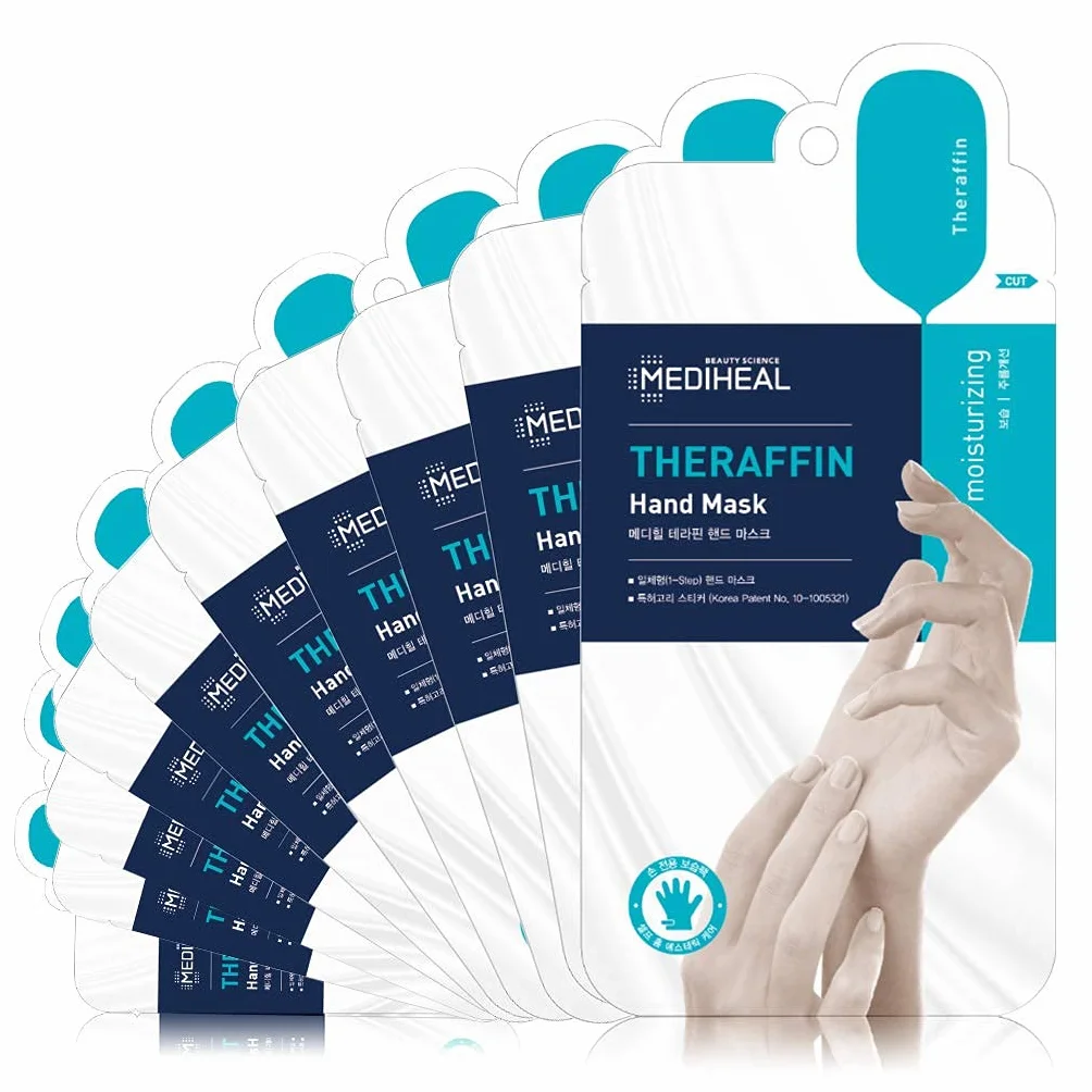 Mediheal Theraffin Masque pour les mains 10 paires, gant exfoliant au beurre de karité, huile d'argan et céramide
