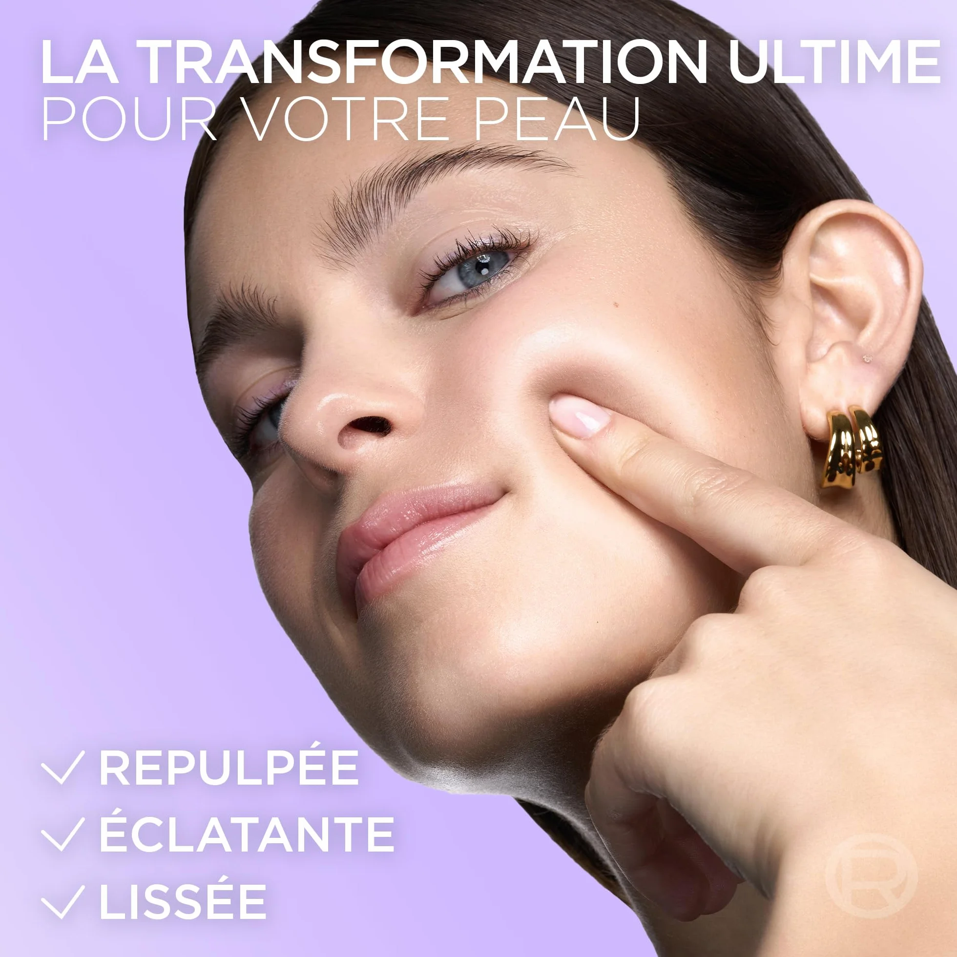 L'Oréal Paris Revitalift Filler Glass Skin Masque Visage Hydrogel Éclat Hydratation Intense Acide Hyaluronique Lot de 4