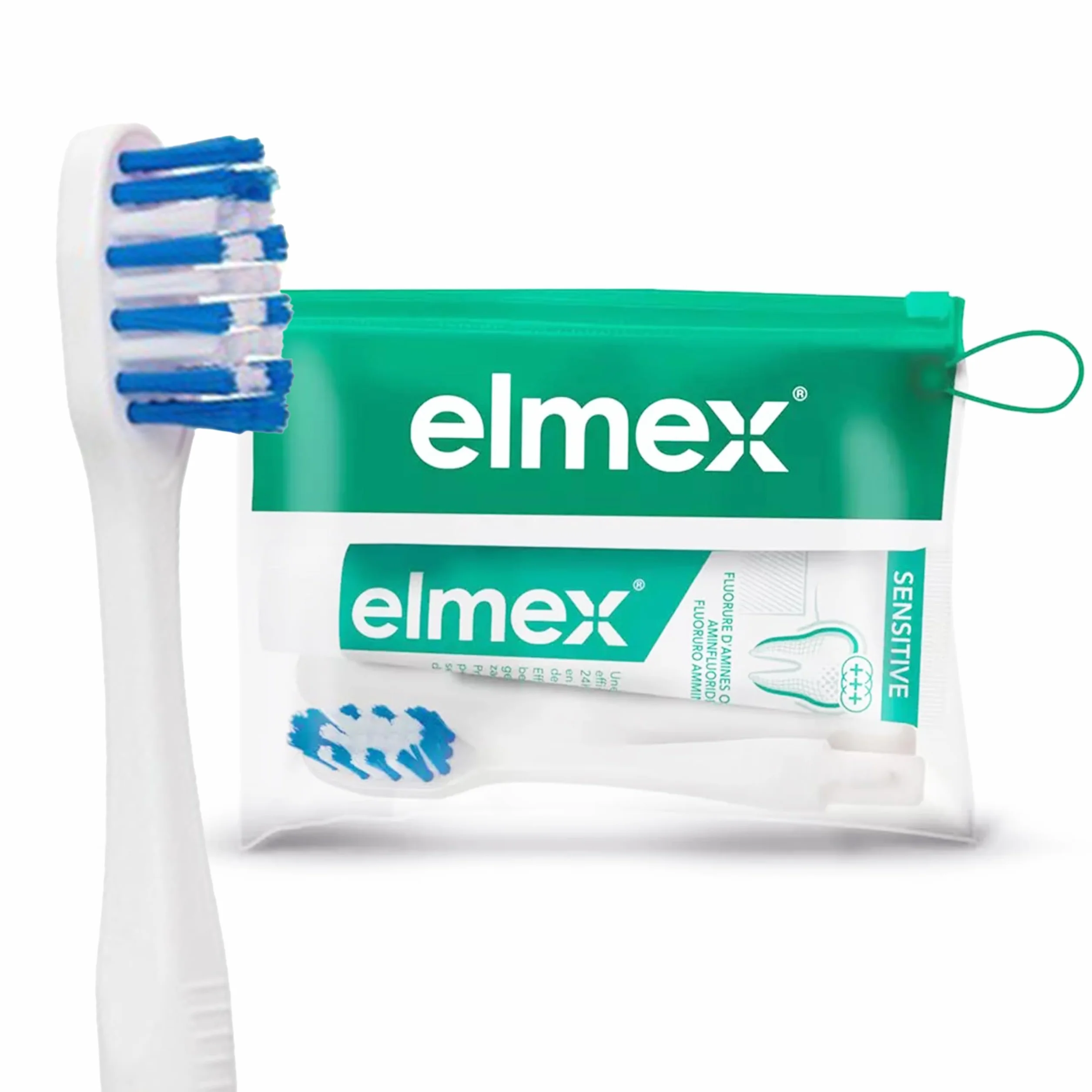 ELMEX Sensitive Kit Dentifrice Voyage Dents Sensibles Brosse à Dents Souple 12ml
