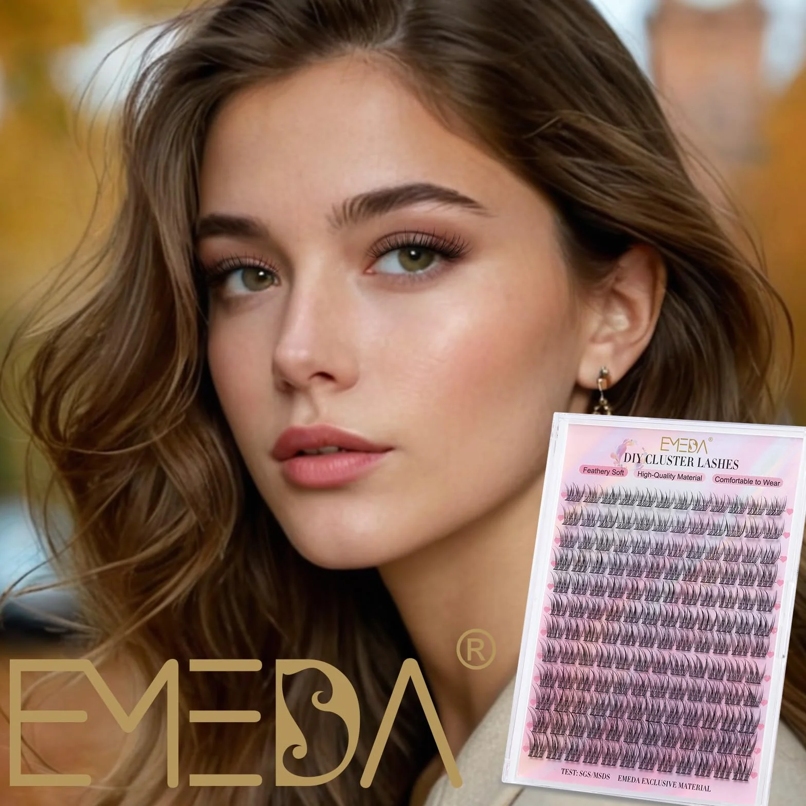 EMEDA Faux Cils Naturels en Grappe Mix 10-13mm Set d'Extension de Cils Individuels DIY