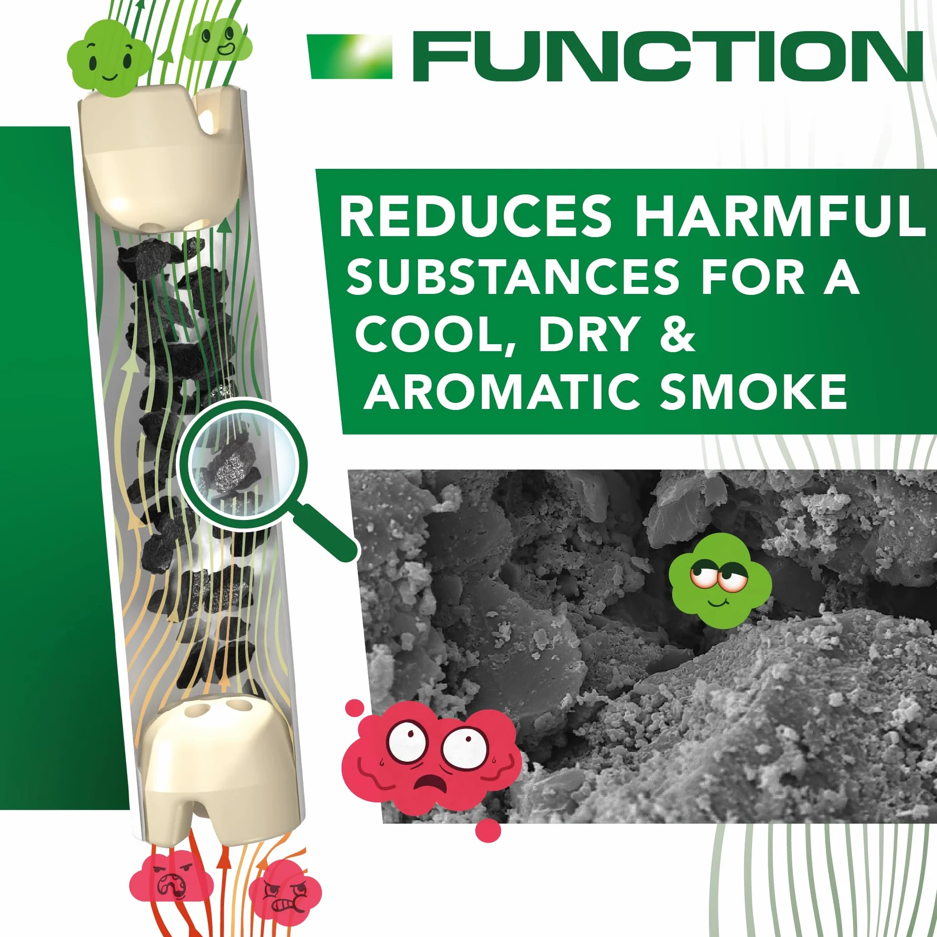 PURIZE Filtre à charbon actif taille régulière 100 unités Ø 9mm charbon actif noix de coco