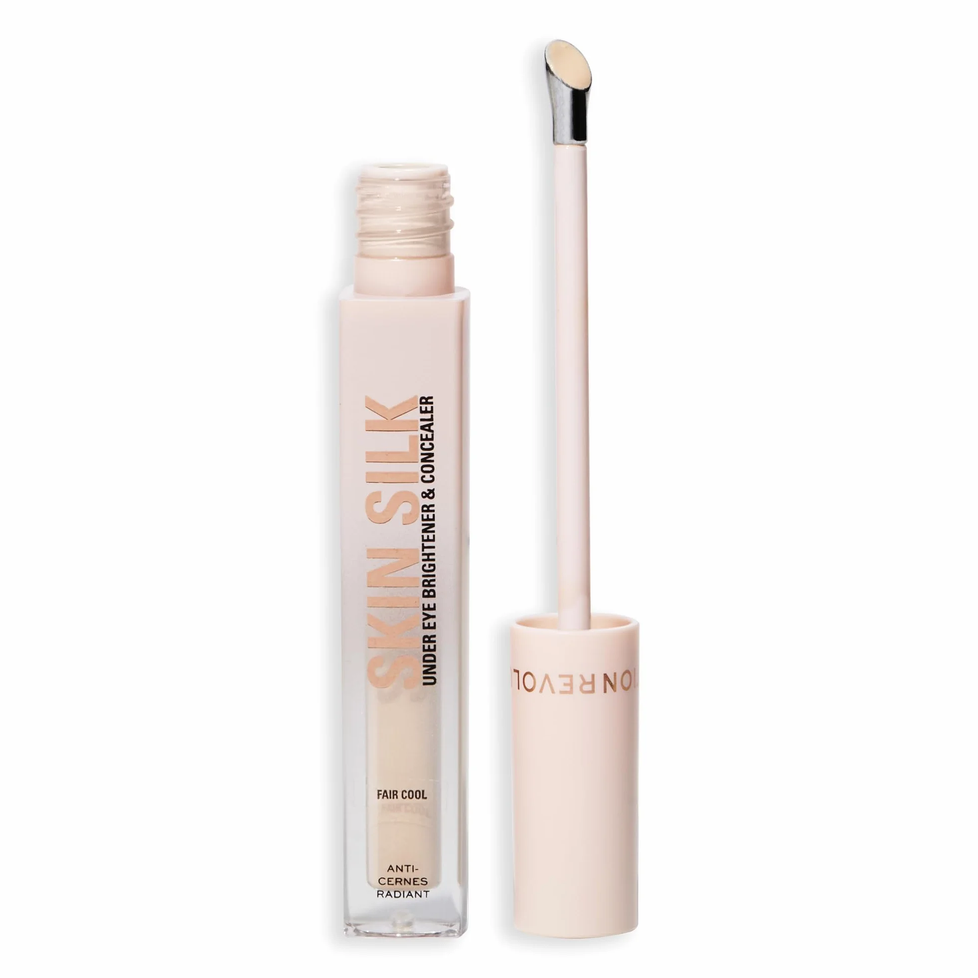 Revolution Skin Silk Radiant Serum Illuminateur contour des yeux Hydrate lisse acide hyaluronique squalane Vegan Cruelty-Free Fair Cool 4 ml