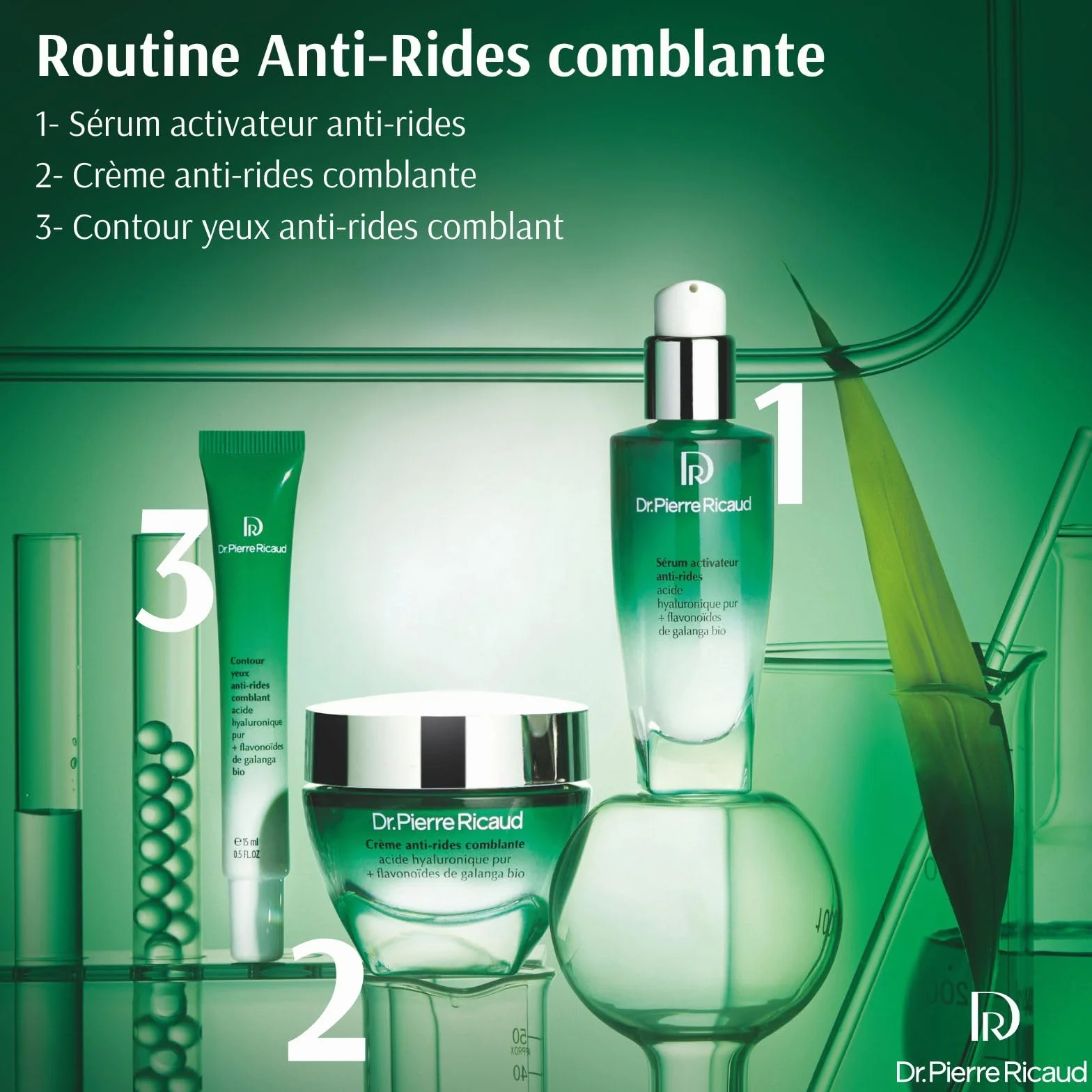 Dr Pierre Ricaud Masque Visage Anti-Rides Lissant Express à l'Acide Hyaluronique & Galanga Bio - Soin du Visage pour Femme Anti Âge & Anti Rides - 50ml (Lot de 2)