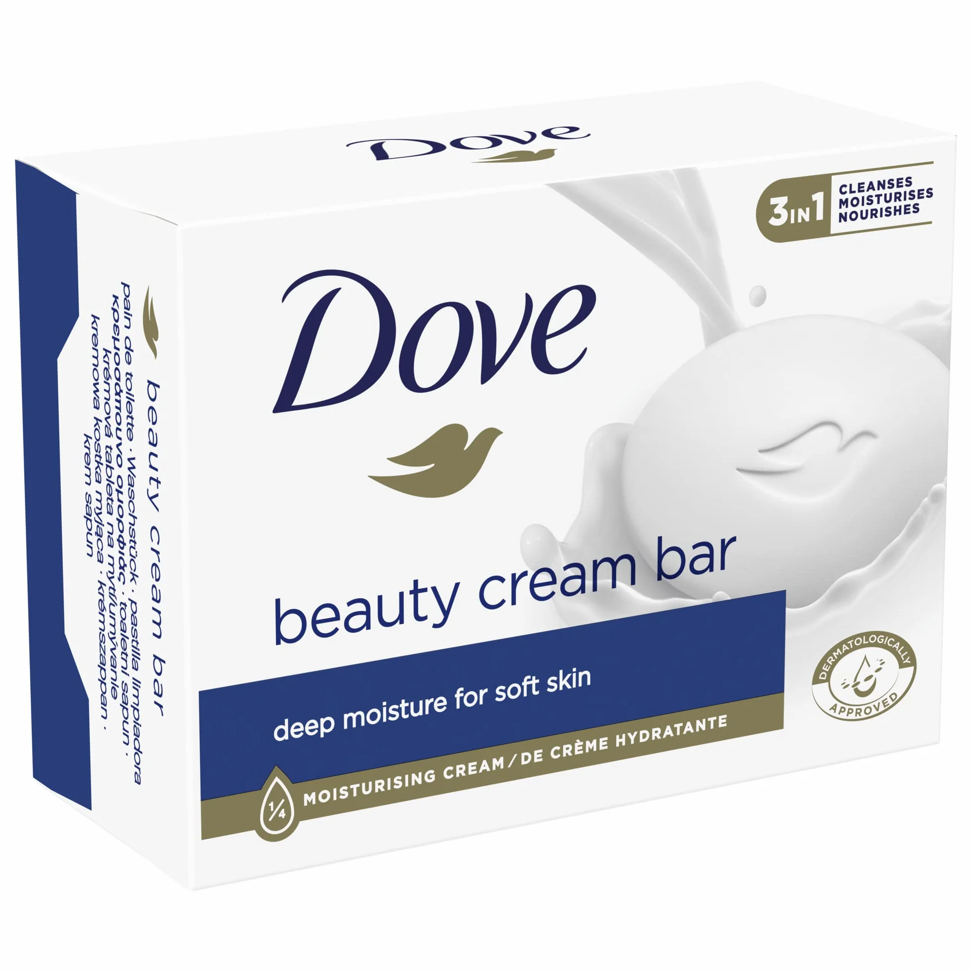 Dove Beauty Cream Bar Savon pour les mains 1/4 hydratante 90 g