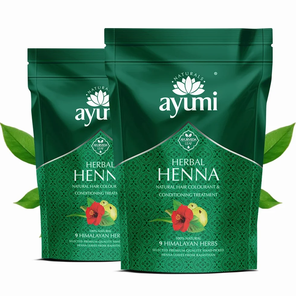 Ayumi, Herbal Henna, with 9 Himalayan Herbs, Conditioning Treatment, 2 x 150g