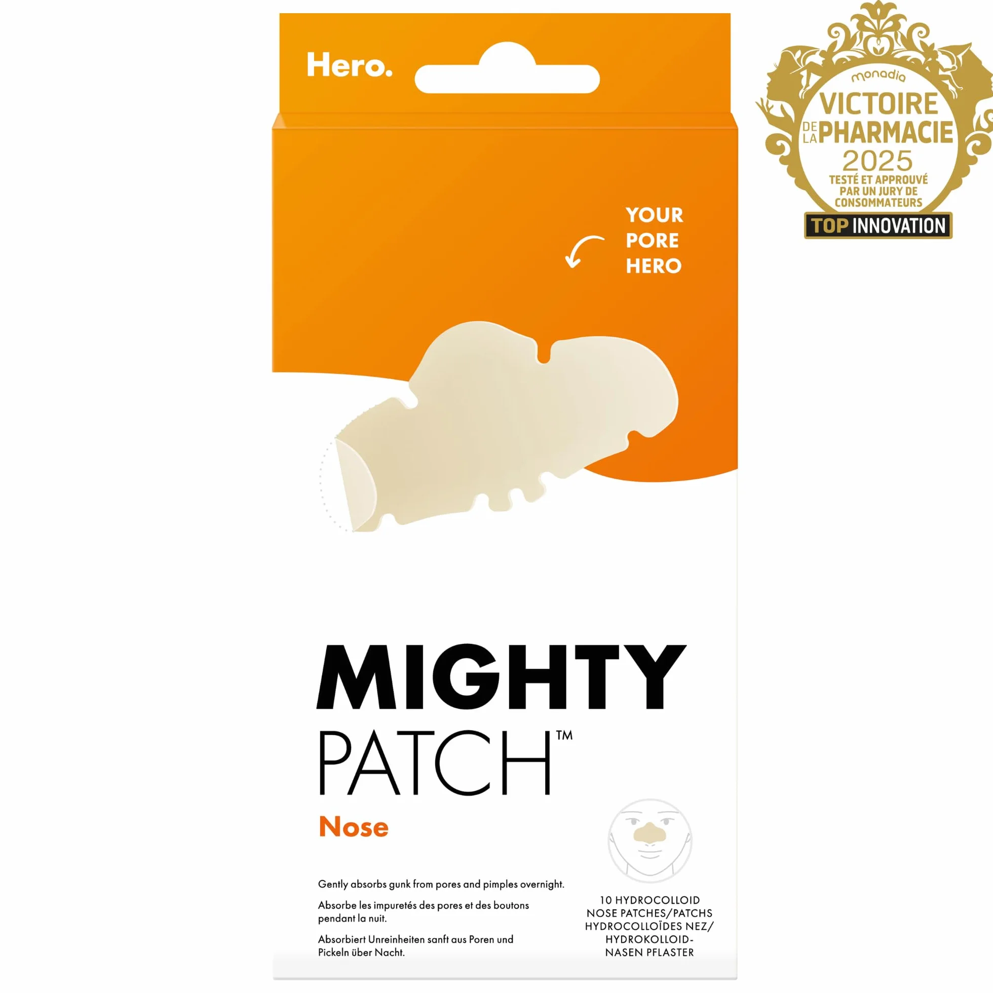 Hero Mighty Patch Nose: Patch anti-acné Hydrocolloïde 10 pièces