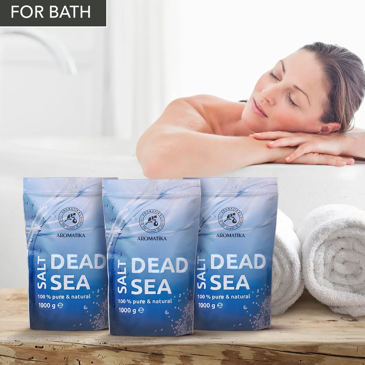 Sel de Mer Morte 3x1000g Sels de Bain Pur et Naturel