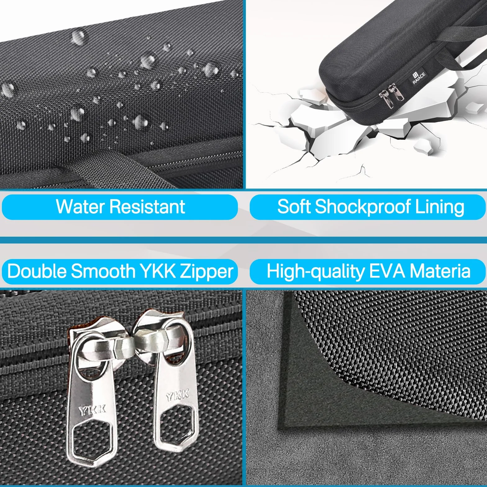 RAIACE Étui de Transport Rigide Compatible avec Le lisseur Dyson AirStrait, Sac de Rangement de Voyage. (à Vendre Uniquement l'étui) - Noir