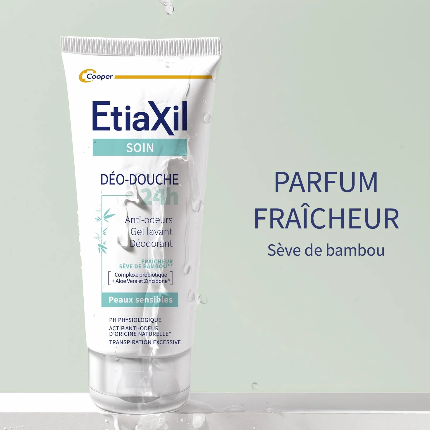 ETIAXIL Déo-Douche Gel Douche Transpiration Excessive Corps Peaux Sensibles 200 ml