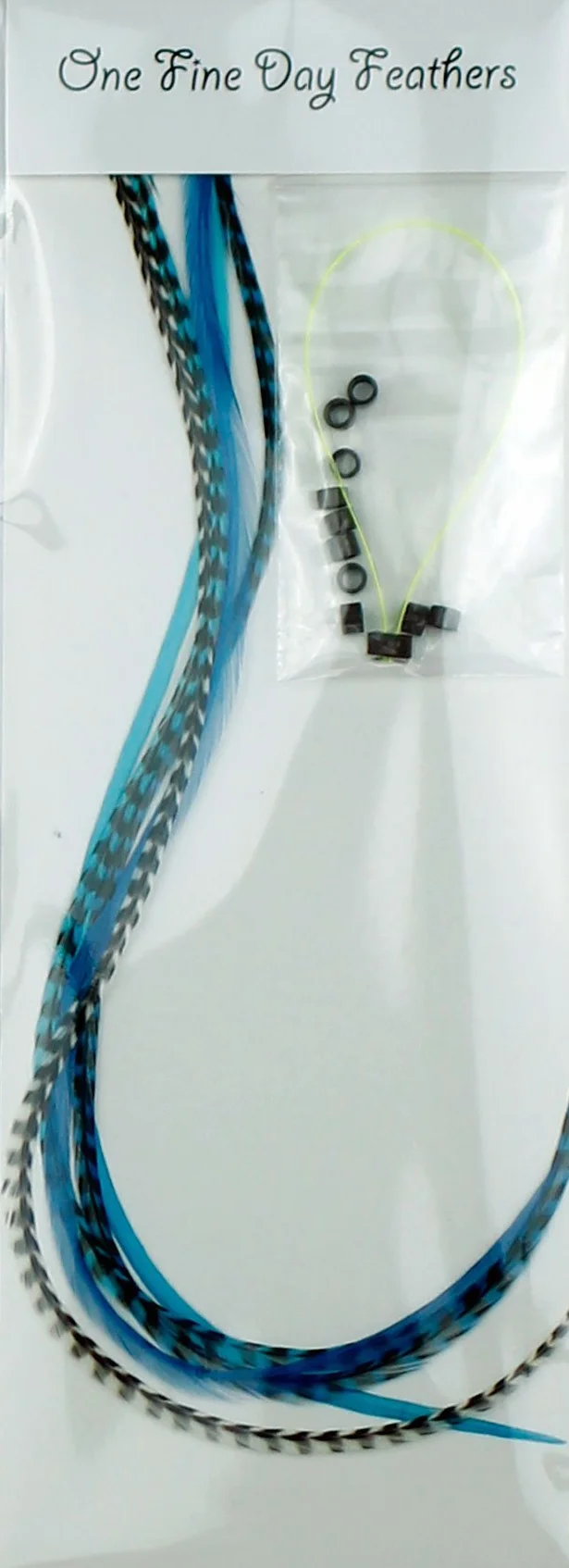 Extensions De Cheveux En Vraies Plumes + anneaux/boucle - ice (5 plumes)