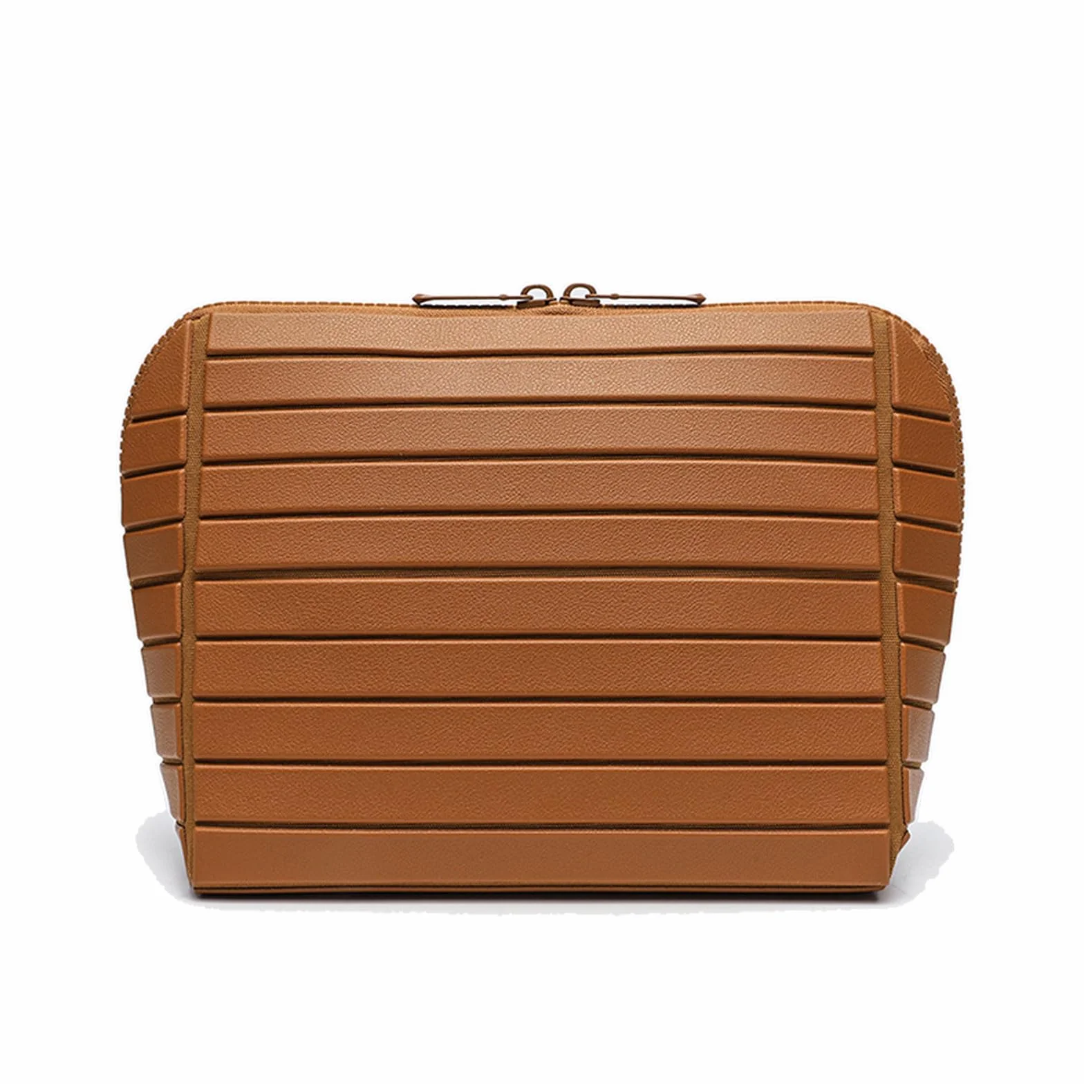 Trousse de maquillage de voyage parallèle pliable étanche avec compartiments, marron