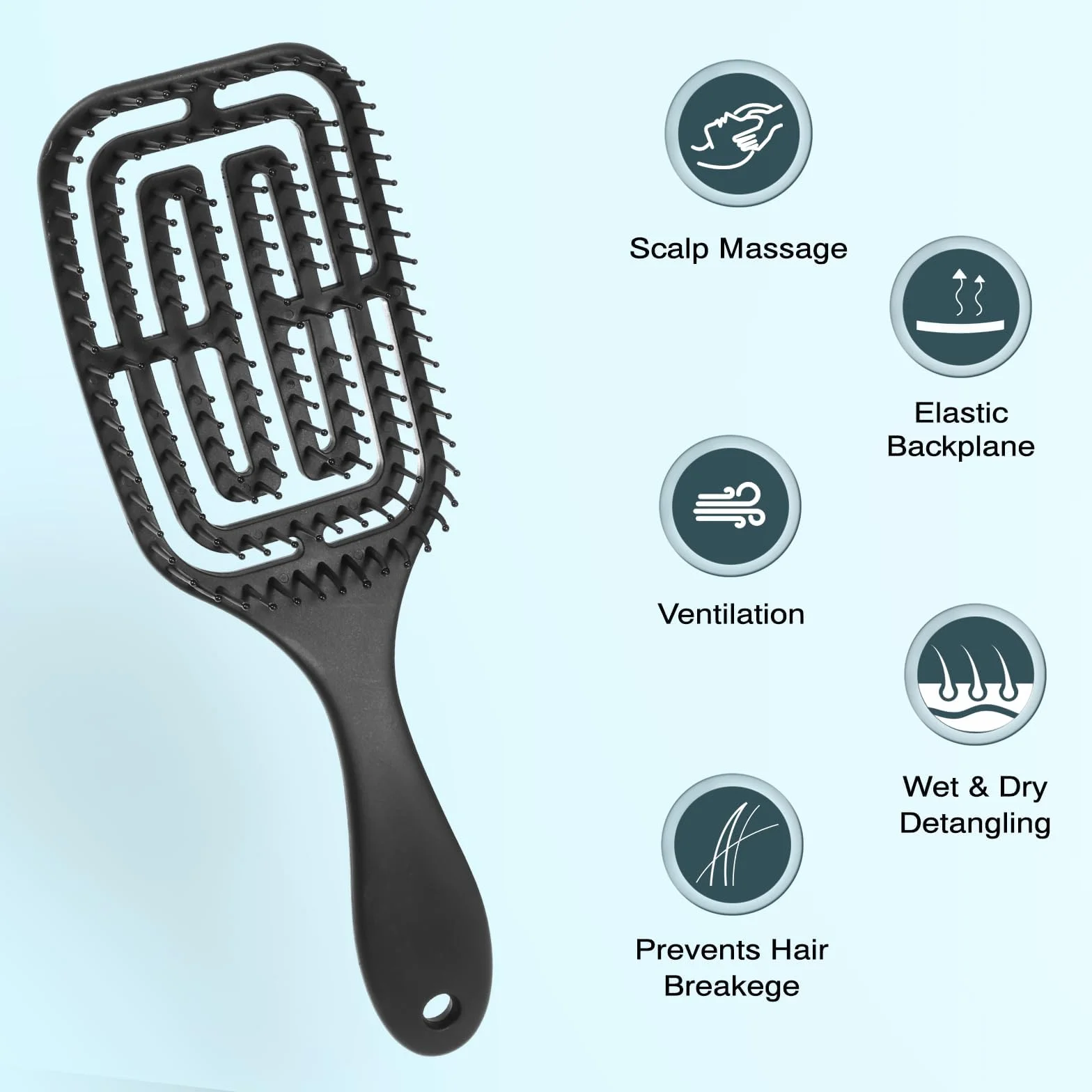 Brosse Cheveux Bouclés Démêlante Magique Anti-Casse Anti-Statique pour Boucles Lisses Épais Fins