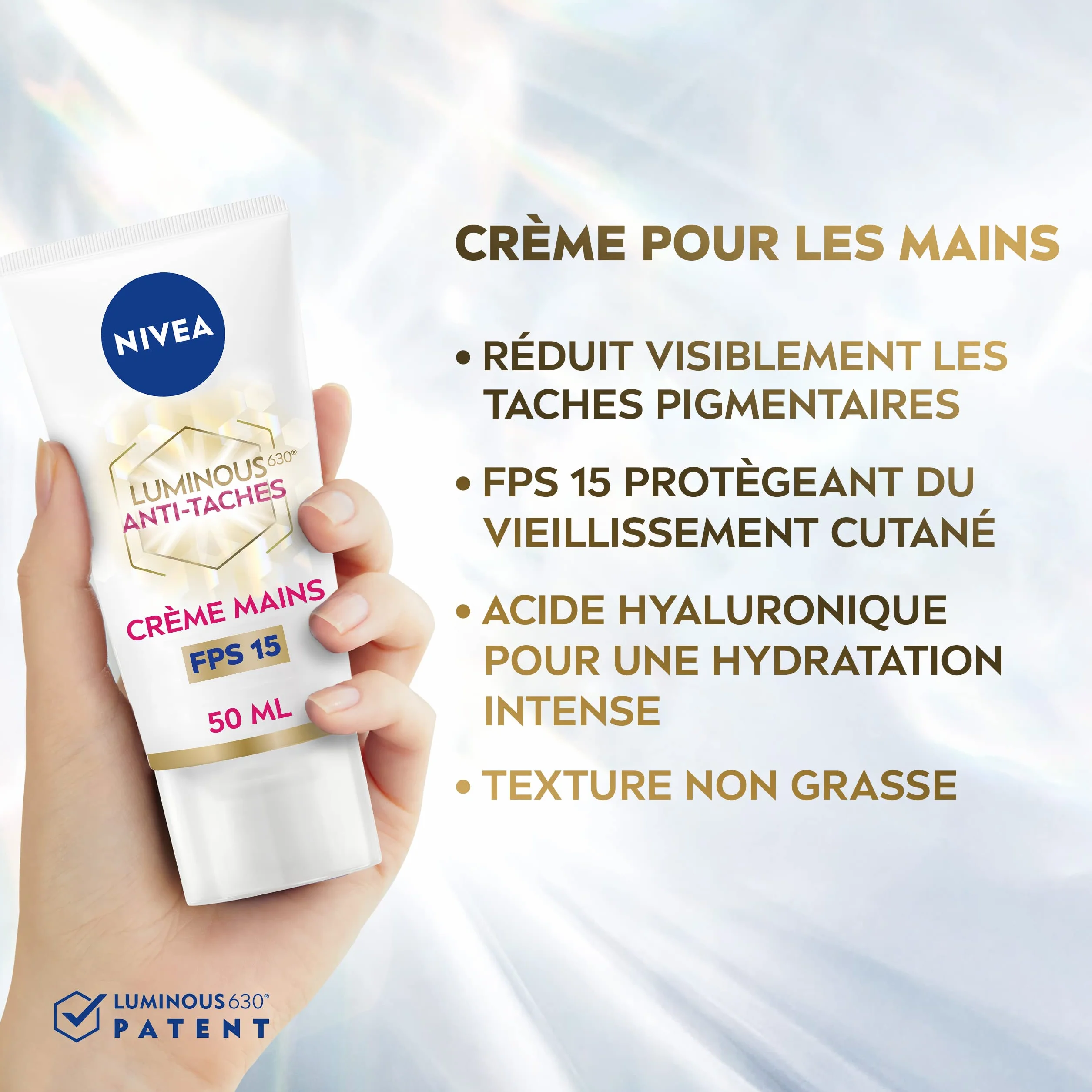 NIVEA Luminous 630 Crème Mains Anti-Taches Pigmentaires Hydratante SPF 15 50 ml