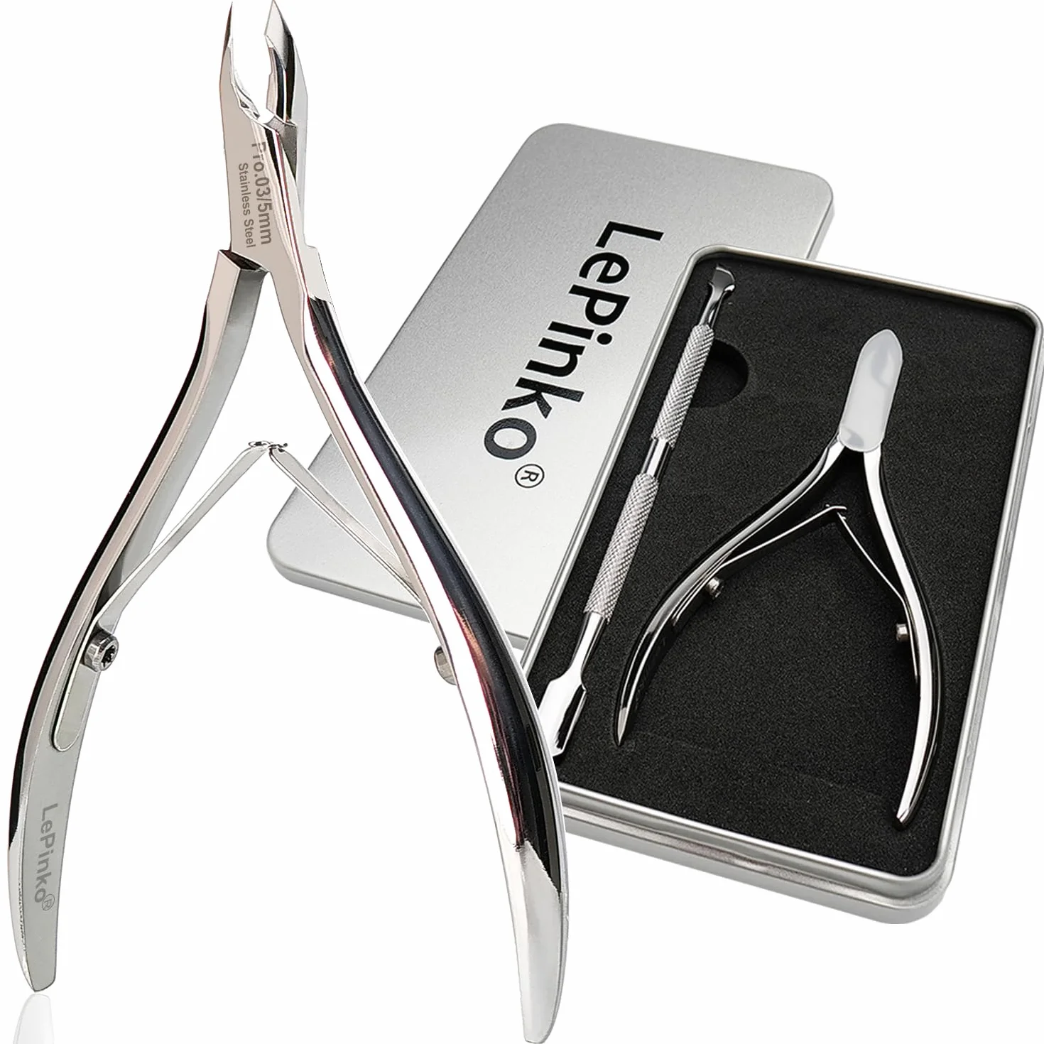 LePinko Salon-Quality Cuticle Trimmer with Cuticle Remover, Super Labor-saving Cuticle Cutter, Sharp Cuticle Clippers for Manicurist, Professional Pedicure Manicure Nail Care Tool, 5mm Jaw