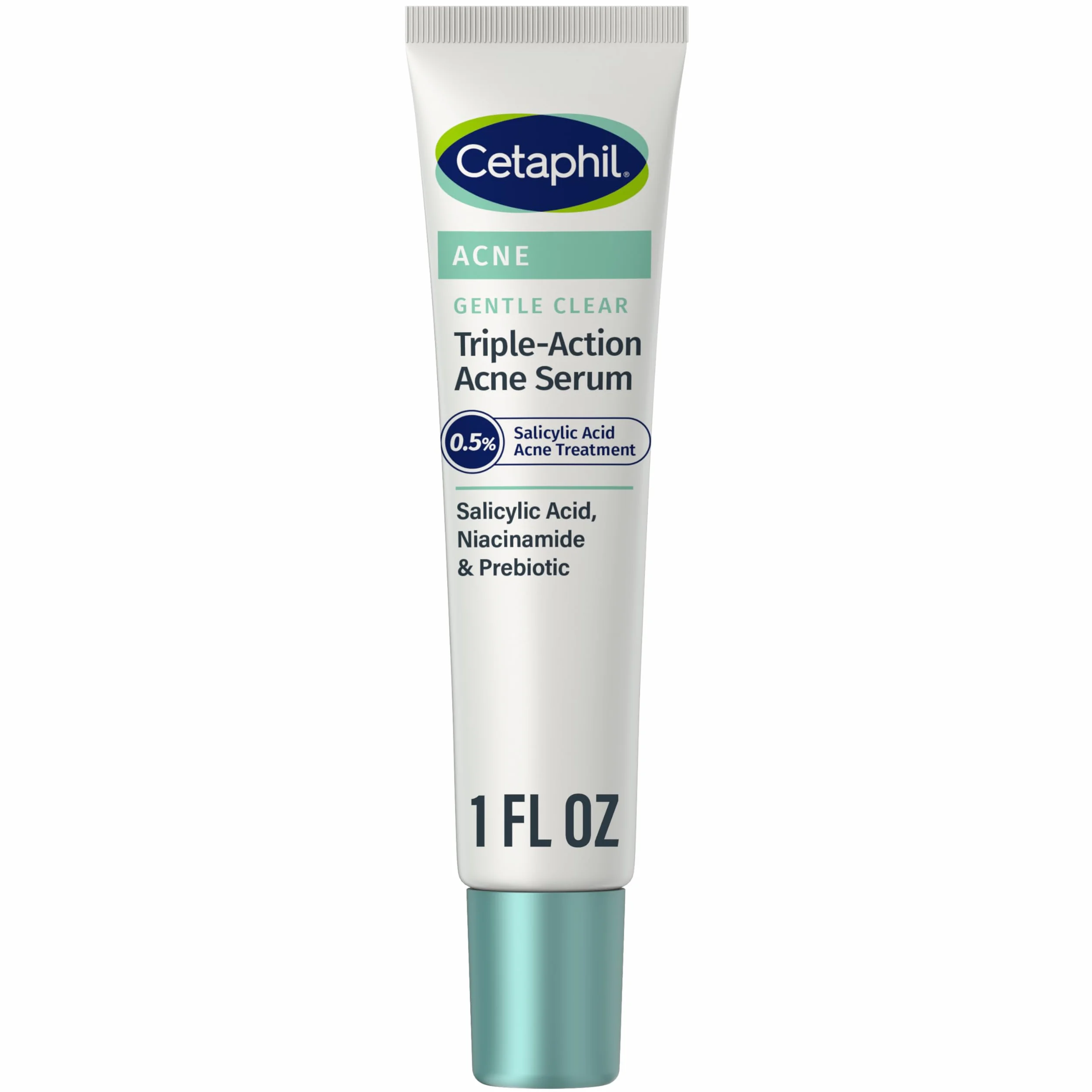Cetaphil Sérum de traitement de l'acné triple action avec acide salicylique, traite et prévient l'acné, idéal pour les marques post-acné, pour tous les types de peau, 28,3 g