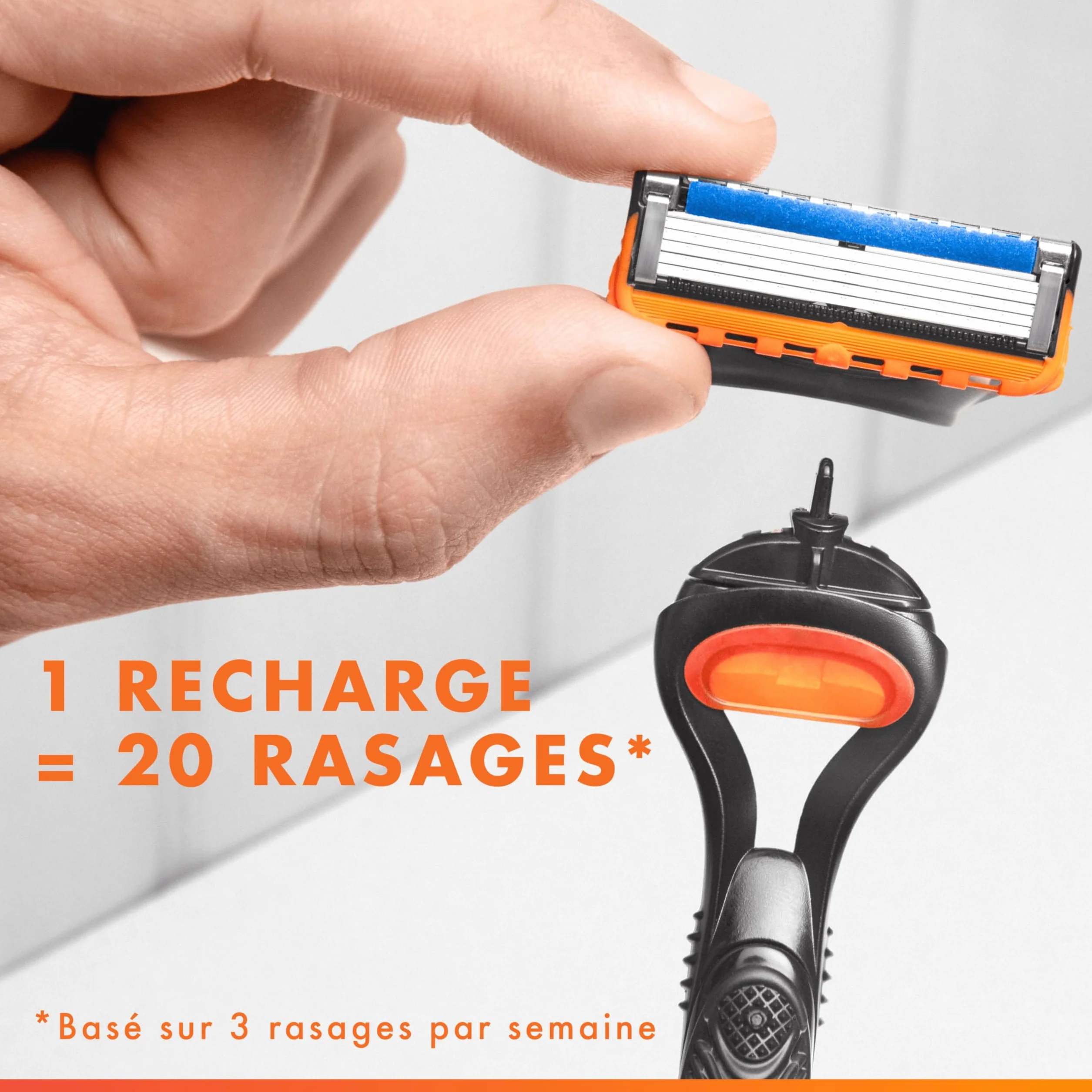 Gillette Fusion 5 Lames de Rasoir Homme, Pack de 12 Recharges Longue Durée, Acier Inoxydable