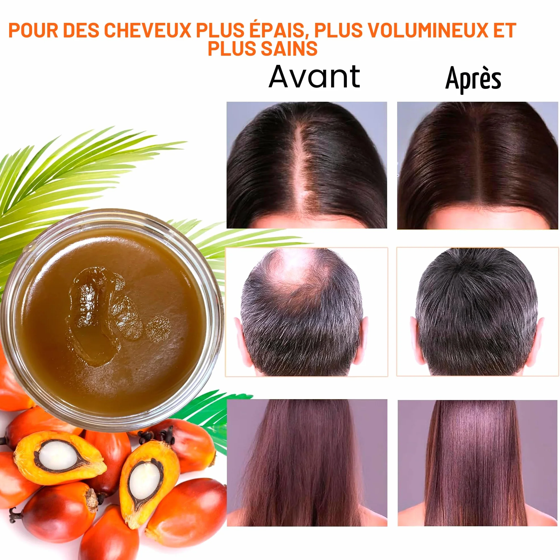 Huile de batana brute pour la croissance des cheveux, pâte botanique pure 100% naturelle, huile biologique non raffinée pour prévenir la perte de cheveux, améliore l'épaisseur des