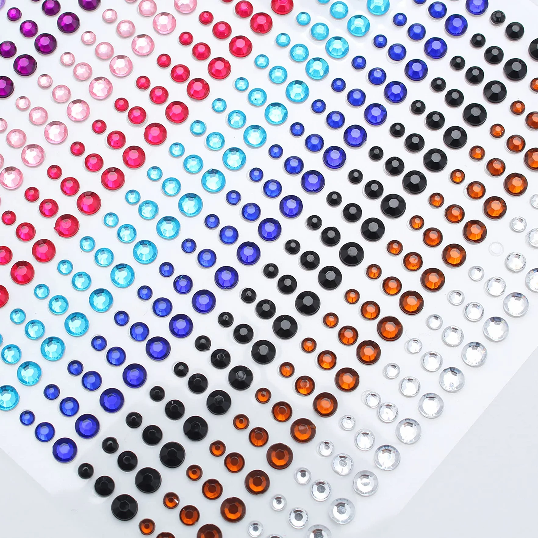 Pierres Précieuses Adhésif Acrylique Strass Autocollant 900 pièces pour DIY Décoration Maquillage Manucure