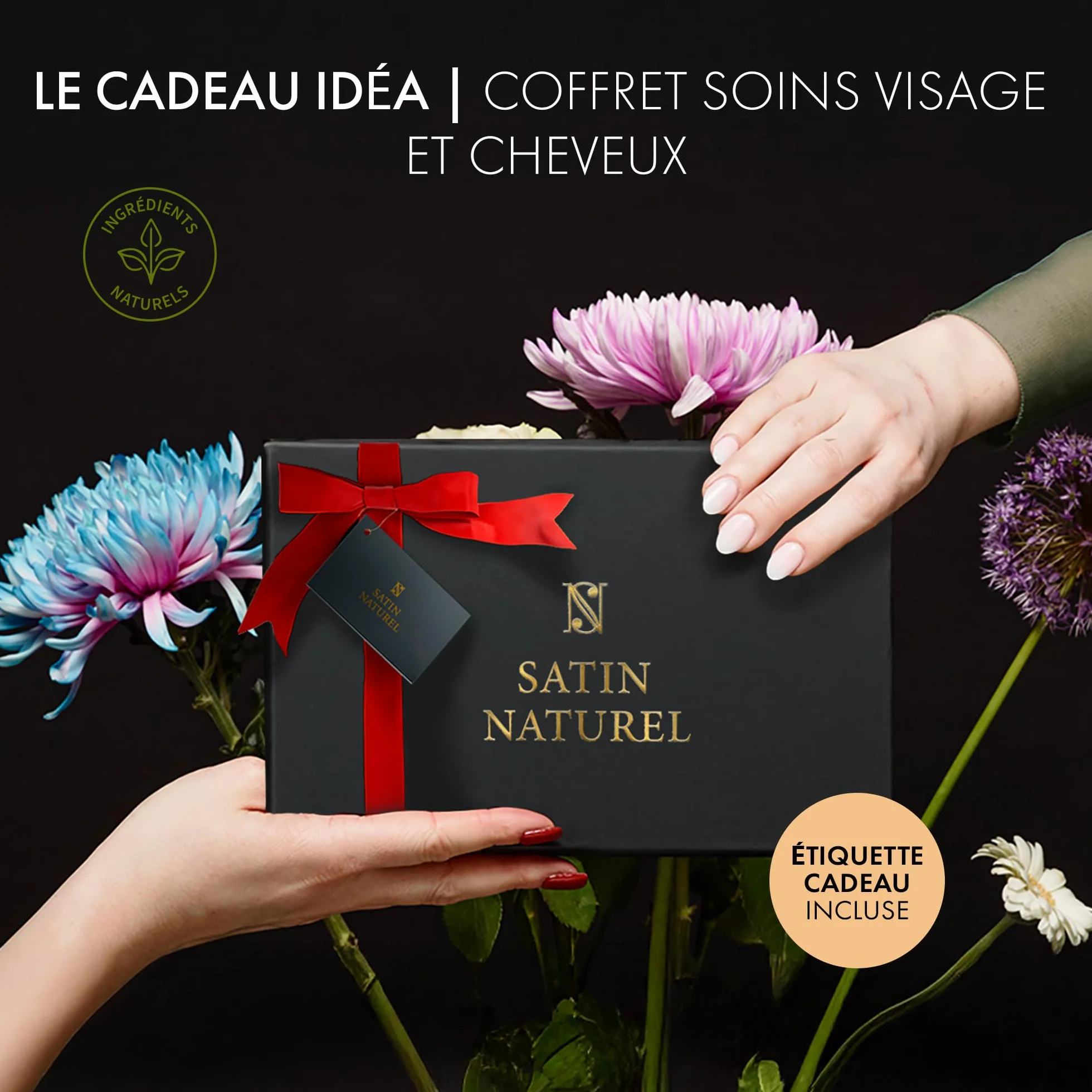 Satin Naturel Coffret Cadeau Femme 5x30ml Sérums Vitamine C Acide Hyaluronique Huile d'Argan Bio Gel Aloe Vera Crème Hydratante Visage Soins Visage Anti-Âge