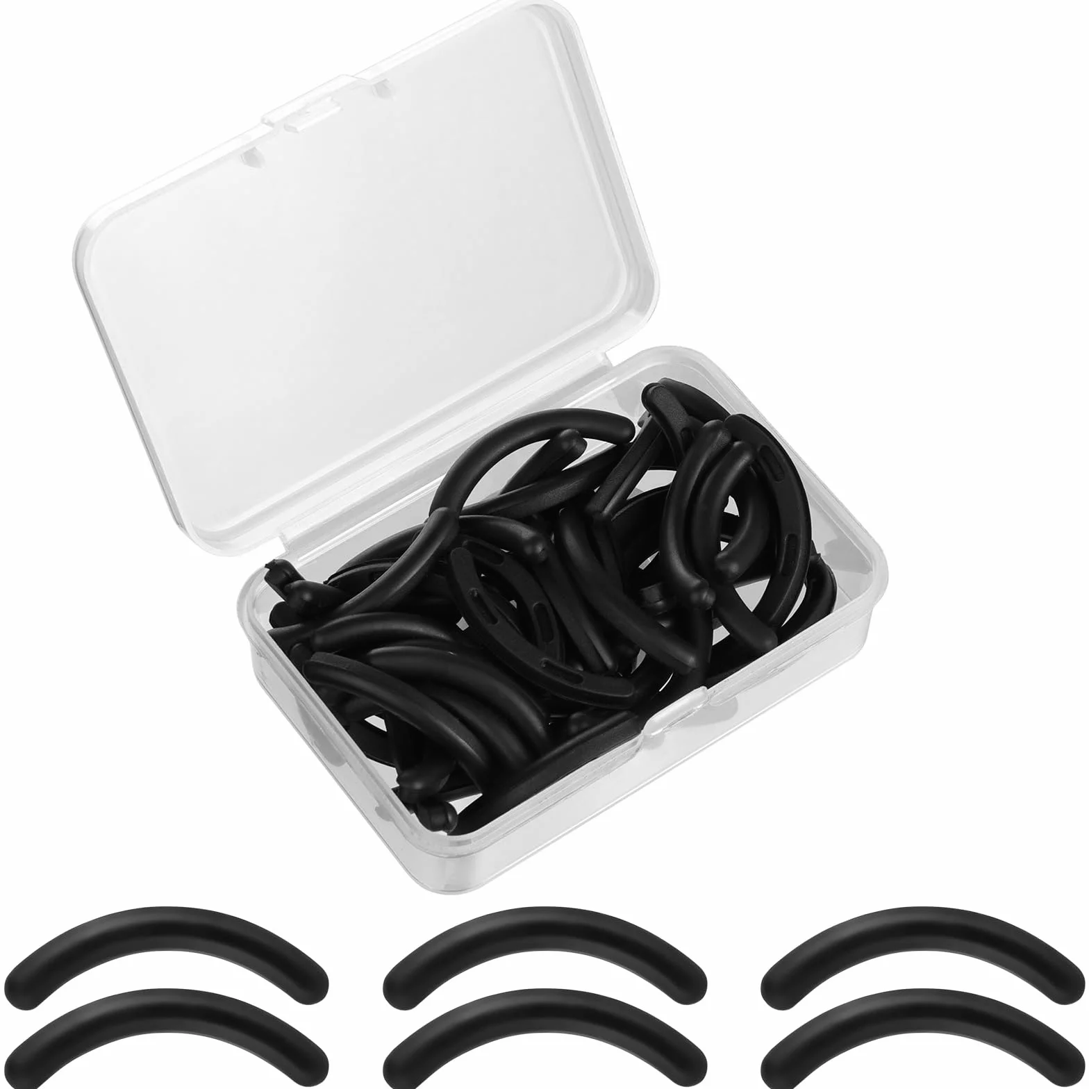 Pads De Rechange En Caoutchouc Pour Recourbe-Cils Universel, 50 Pièces Recharge Recourbe Cils, Accessoires Maquillage avec Boîte de Rangement (Noir)